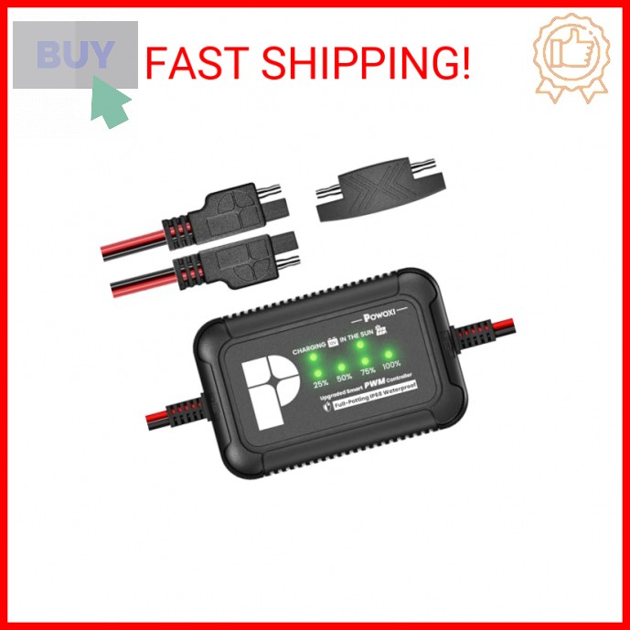 POWOXI Solar Panels Charge Controller, PWM 10A Battery Regulator for 12V Solar B