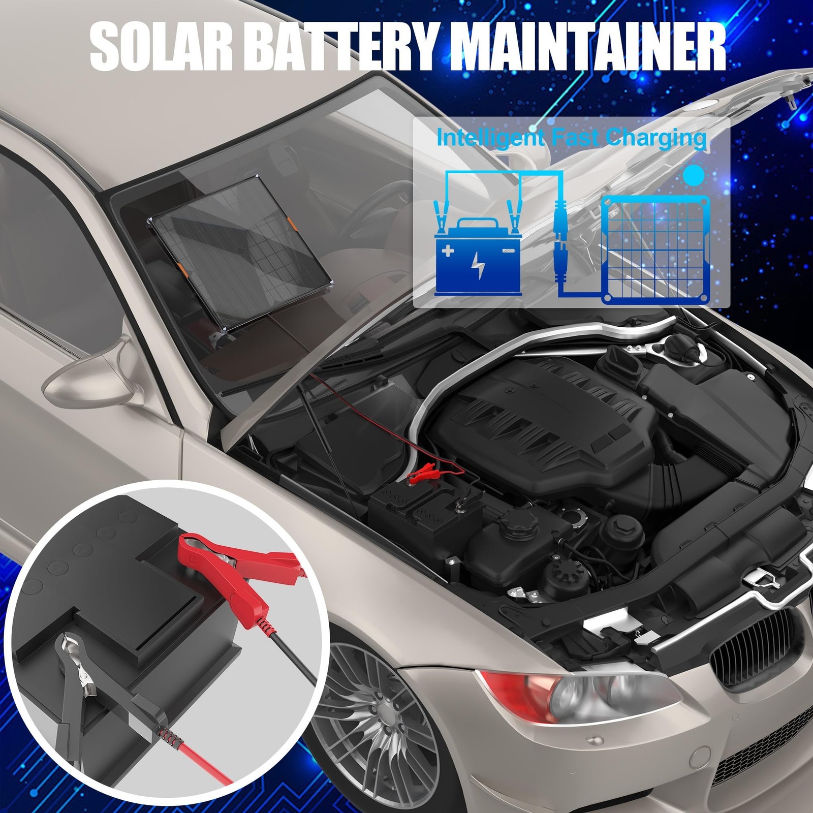 OYMSAE 20W 12V Solar Panel Car Battery Charger Portable Waterproof Power Tric…