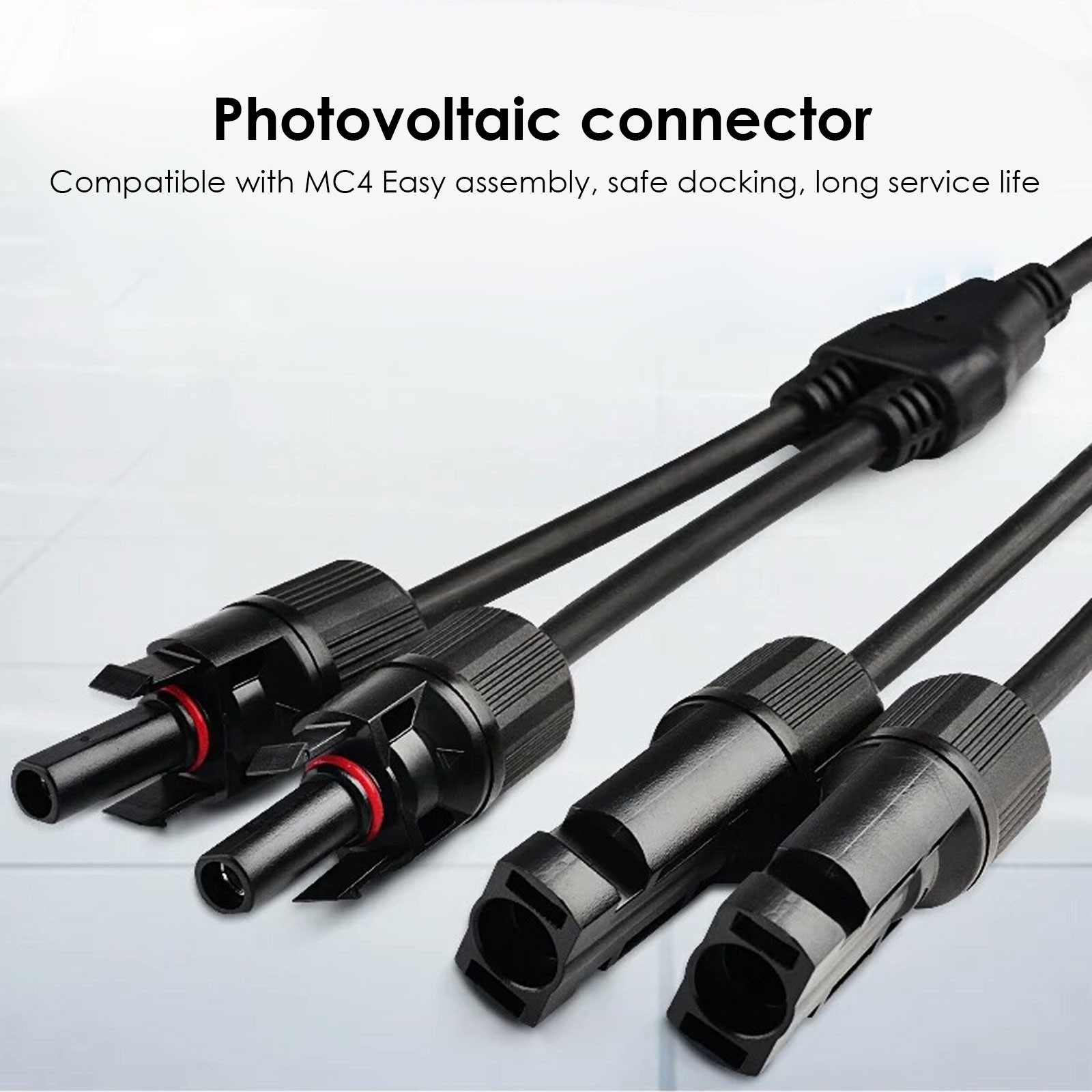 1 Pair 2 Y Branch Solar Wiring Connector Solar Cable Combiner Box Cable 12AWG