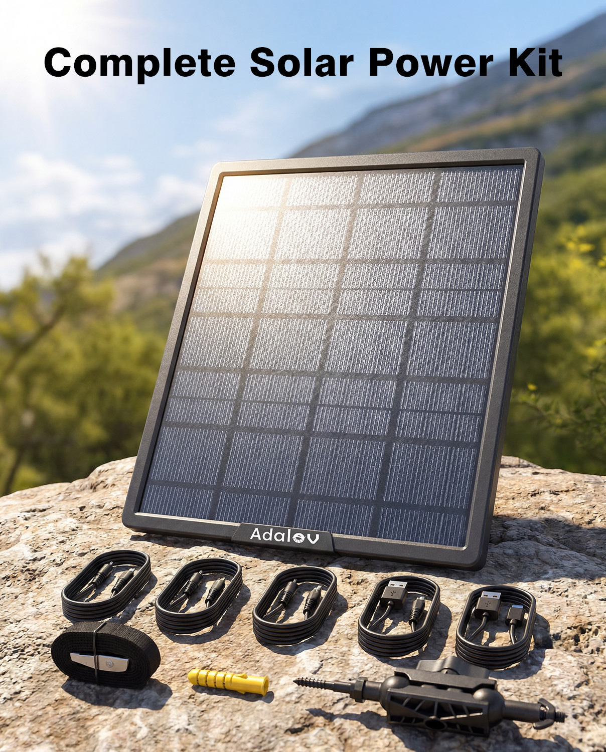 20W Monocrystalline Solar Pane for Security Camera Rechargeable 25000mAh Battery