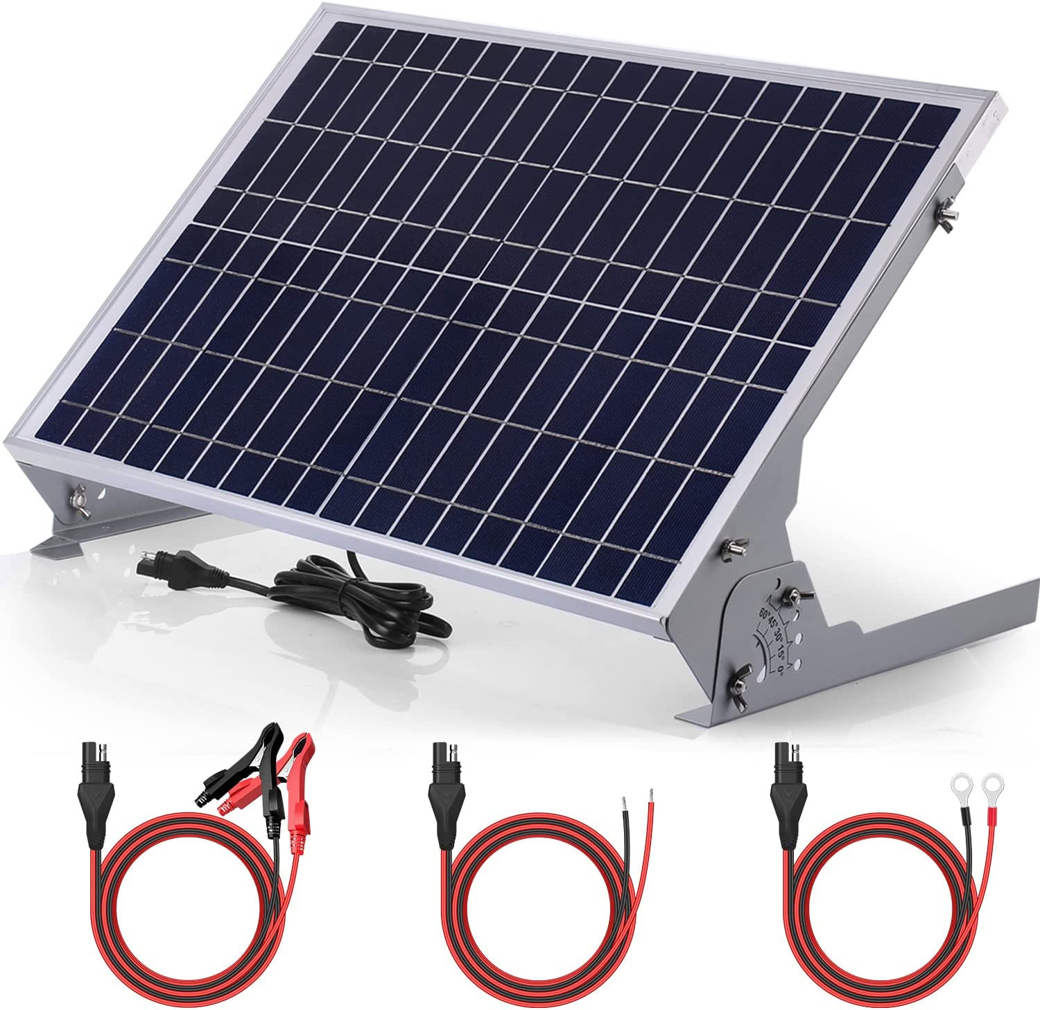 30W 12V Solar Battery Charger Maintainer, Built-In Smart MPPT Charge Controller,