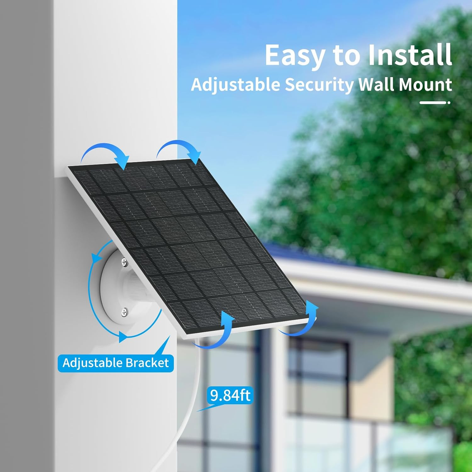 5W Solar Panels Smart Security Camera Solar Panel Micro USB USB-C Port DC 5V 360