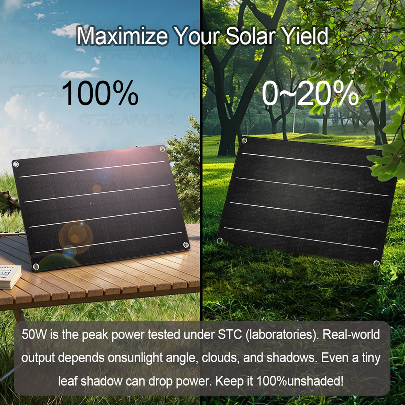 Grennova 2200W Off-Grid Solar System 50W Panel 60A MPPT Dual Voltage Inverter