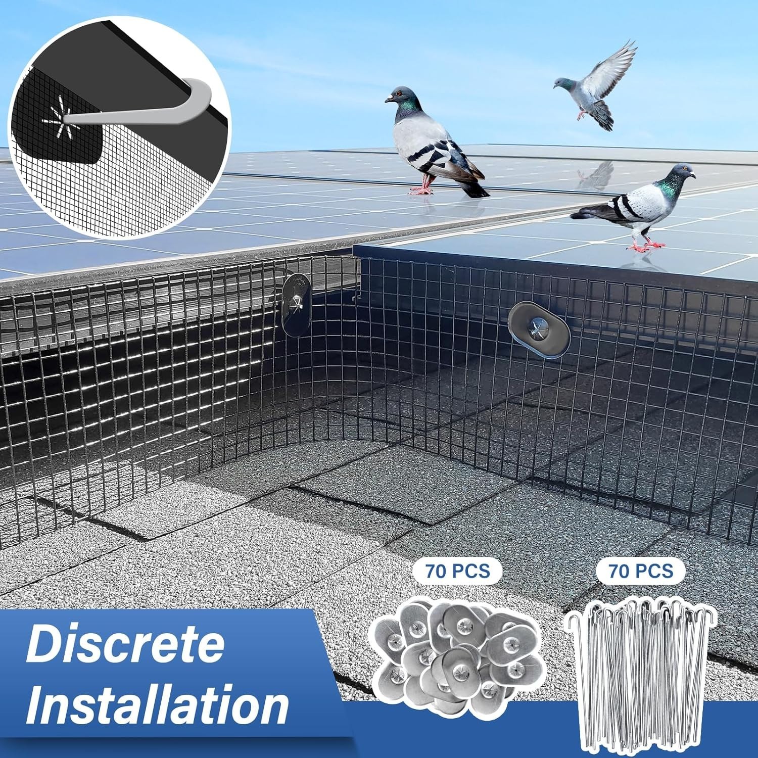 Durable Pigeon Guard 6x100ft – Black PVC Coated Galvanized Steel Wire Screen