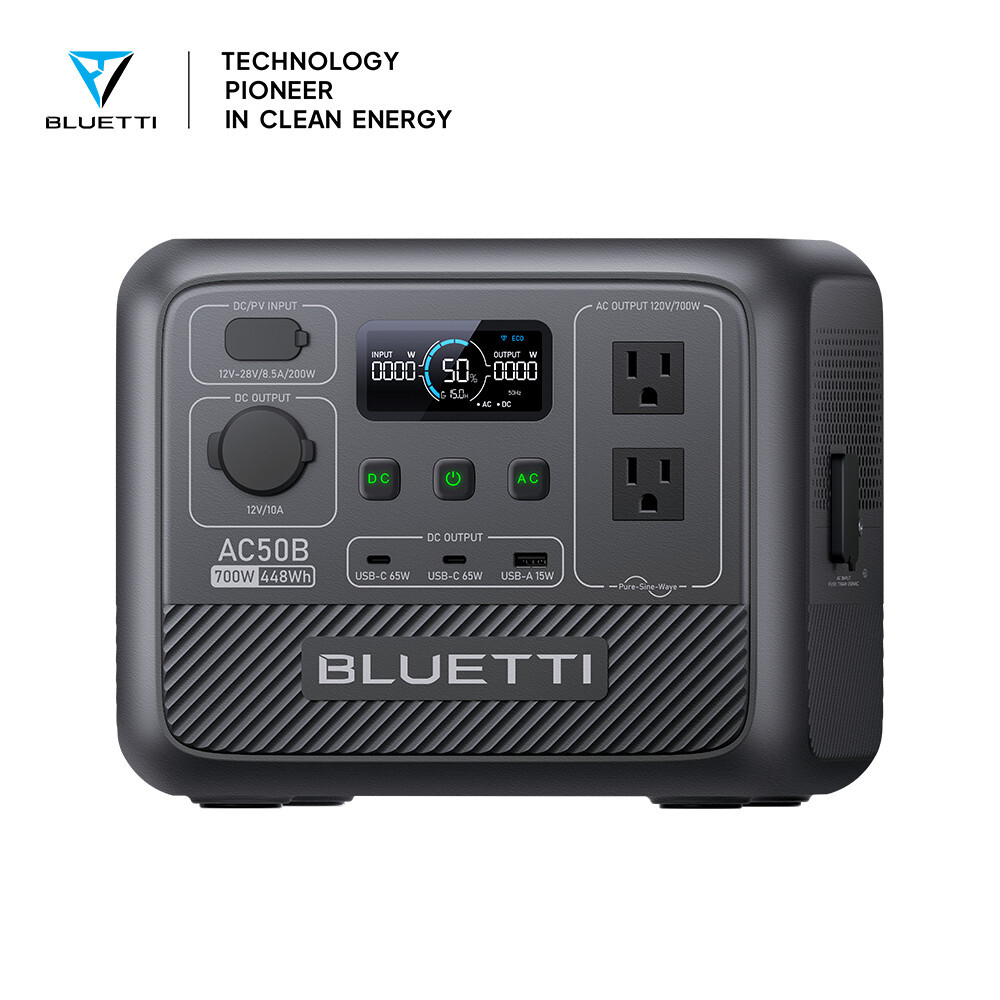 BLUETTI AC50B/AC50P 700W 443Wh/504Wh Portable Power Station for Camping/Fishing