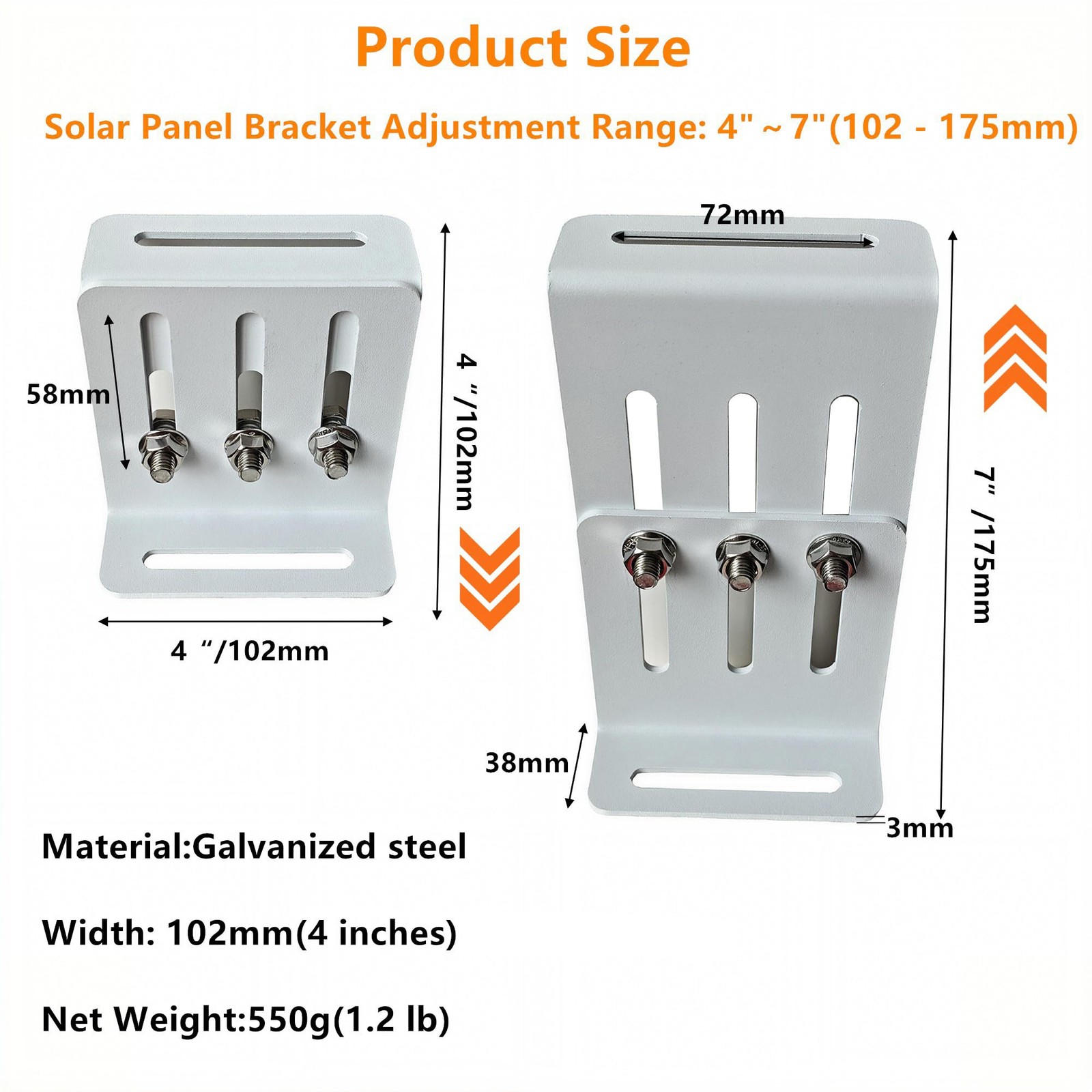 Adjustable Solar Panel Tilt Mount Bracket, Heavy Duty Solar Panel Mounting Ki…