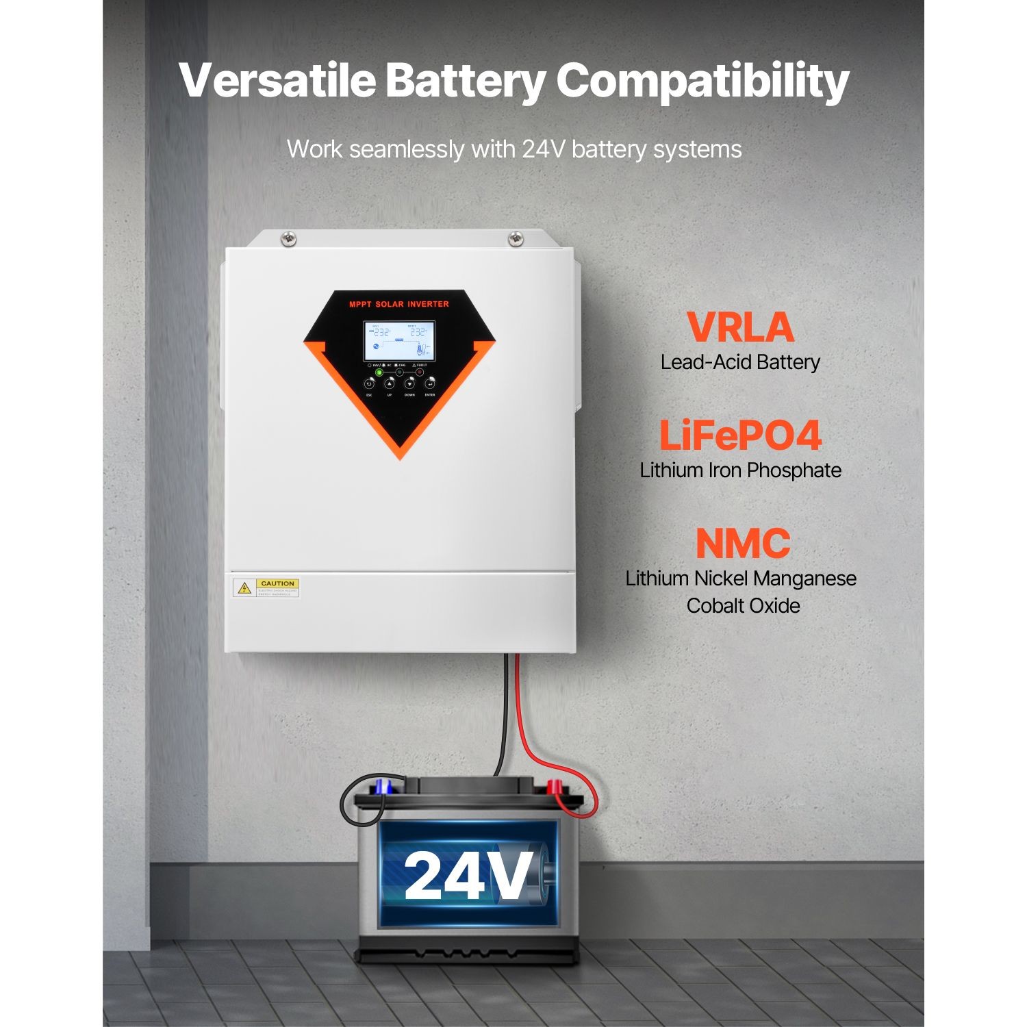 3500W Hybrid Solar Inverter, 24V to 220V AC, Built – in 100A MPPT Controller
