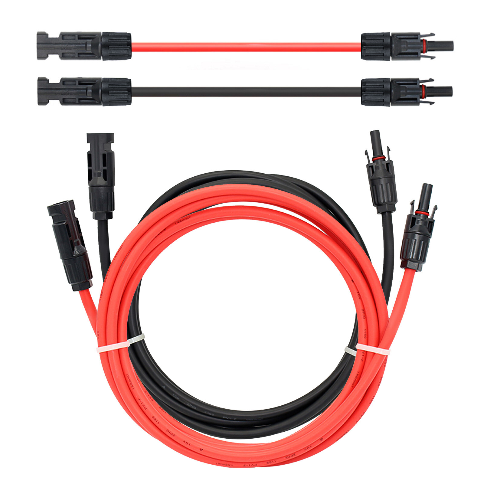 PFCTART 1 Pair Solar Panel Extension Cable Wire Black Red 10 AWG Connector 6mm²