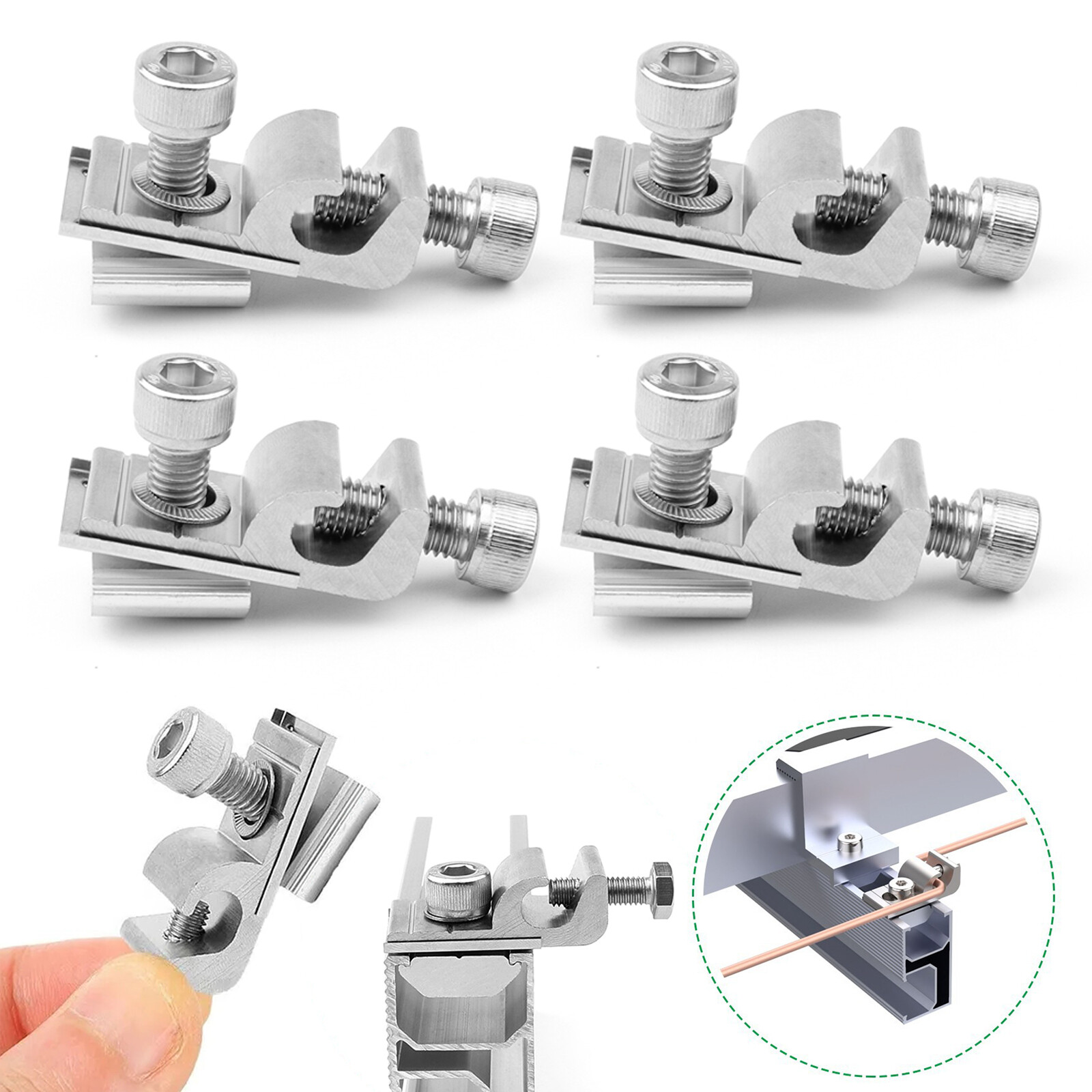 Standard Grounding Clip Grounding Lug Solar-Panel Solar-Mounting System Ground