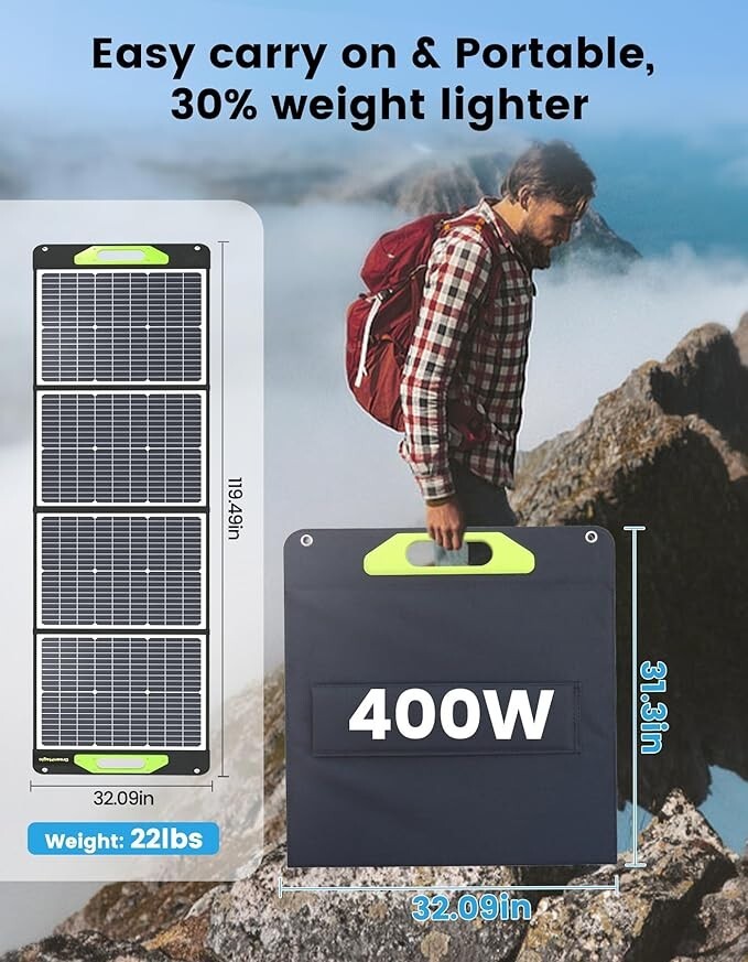 Greenmagic 400W 40V Portable Foldable Solar Panel for Generator Power Station RV