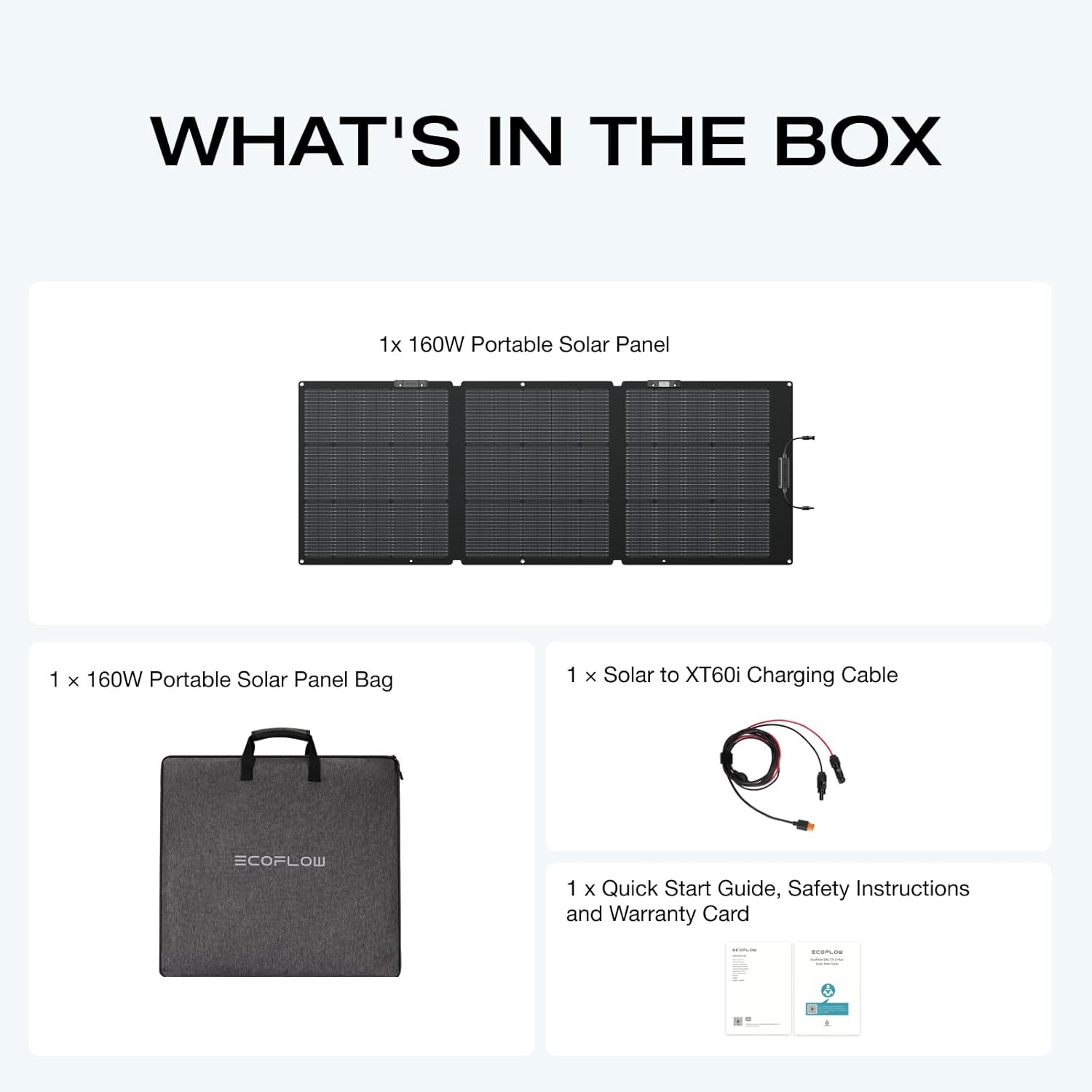 EF ECOFLOW 160 Watt Portable Solar Panel for Power Stations, 25% High Conversion