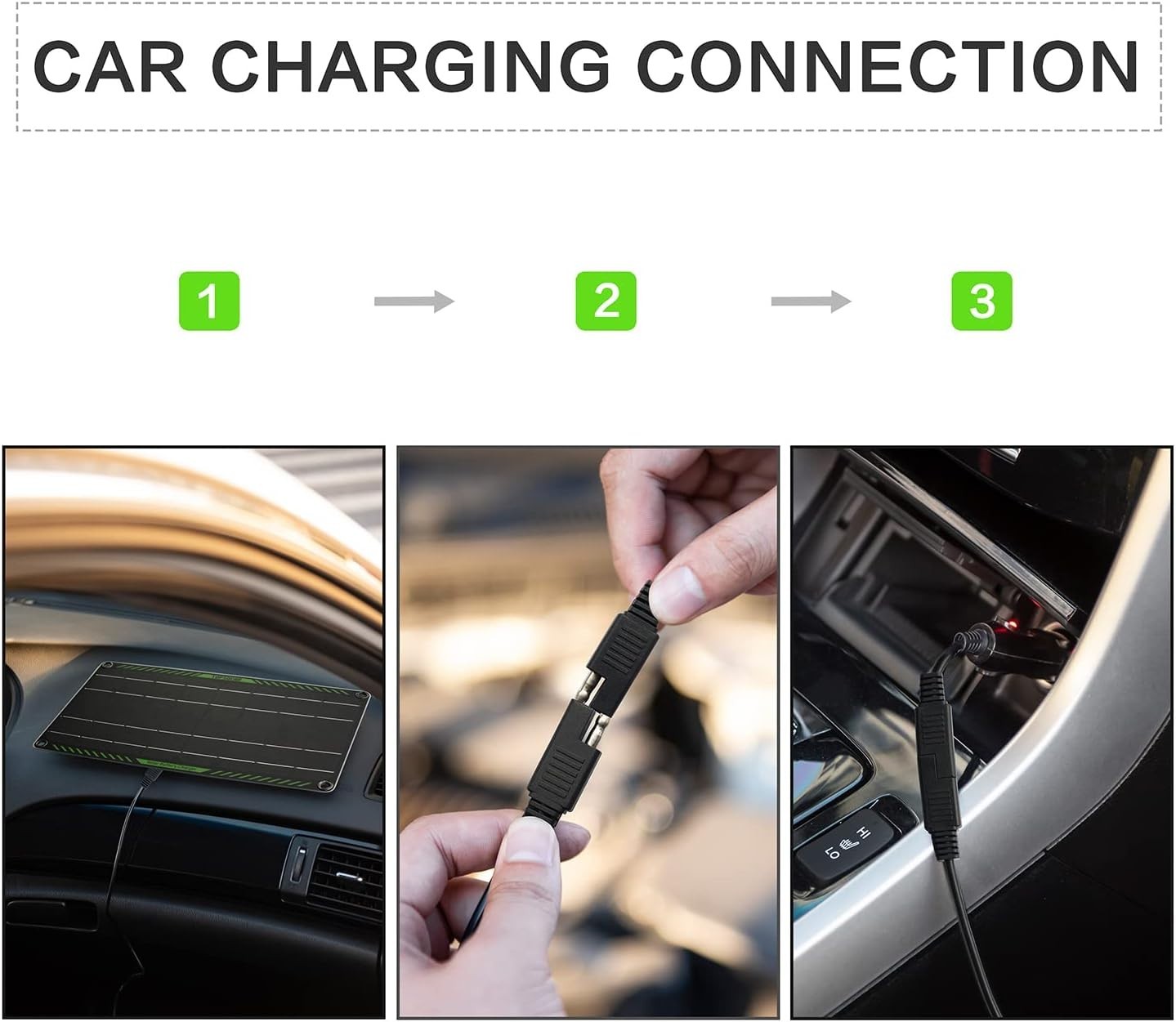 High Efficiency 10W 12V Solar Panel Battery Charger for RVs, Cars & Motorcycles