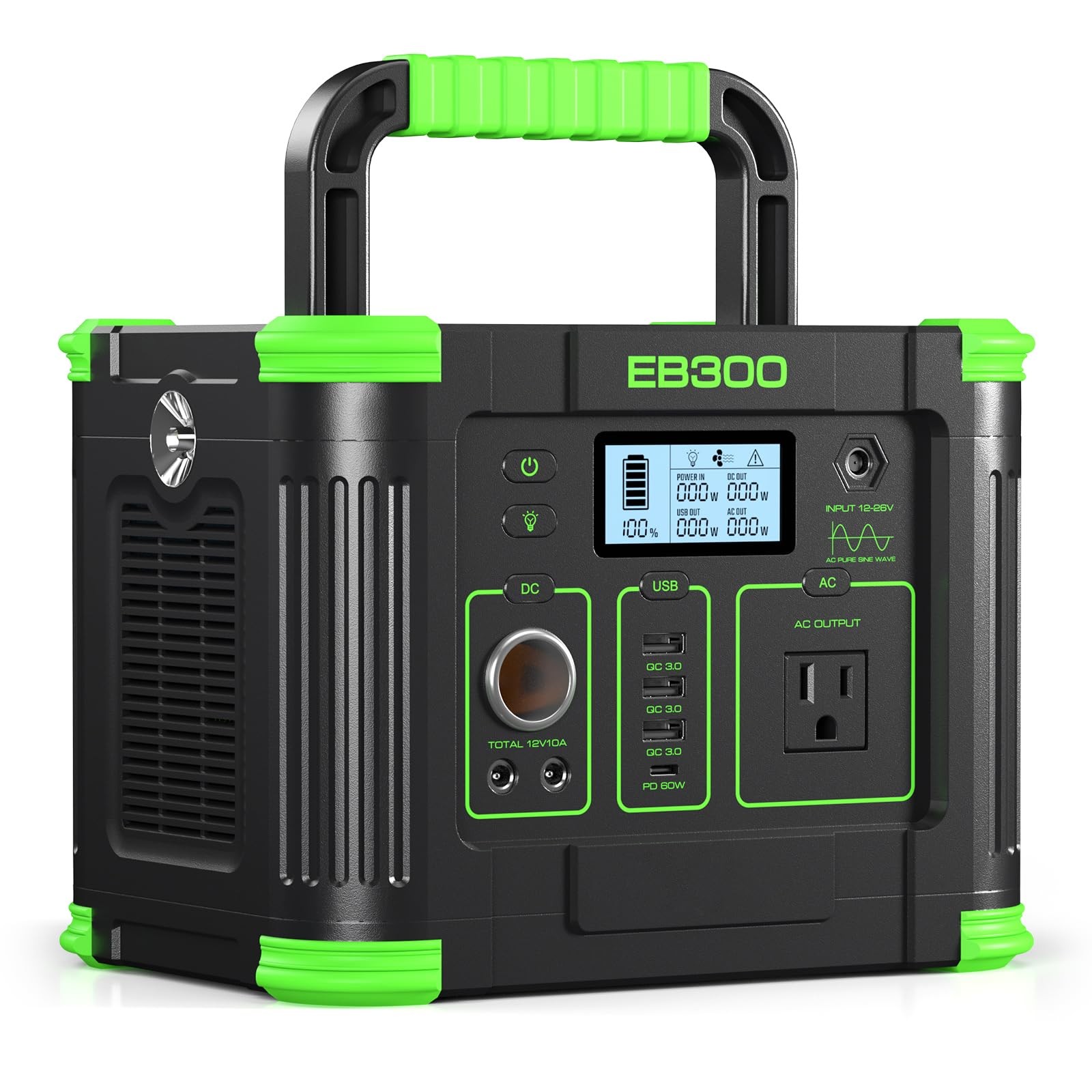 Portable Power Station 330W, 288.6Wh Solar Generator with 60W USB-C PD Output…