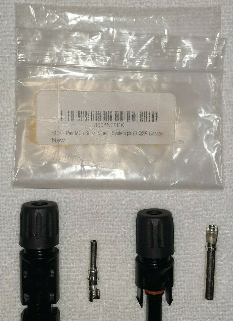 HQRP Pair MC4 Solar Panel Connector male & female (M&F) for PV. W/ HQRP Coaster