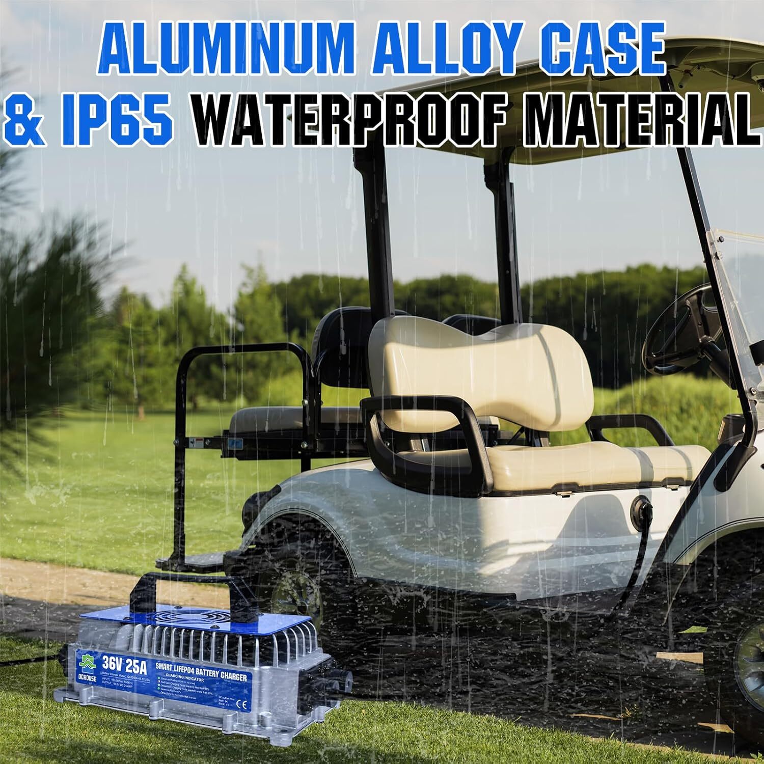 25A 36V Golf Cart Lithium LiFePO4 Battery Smart Charger Trolling Motor Forklift