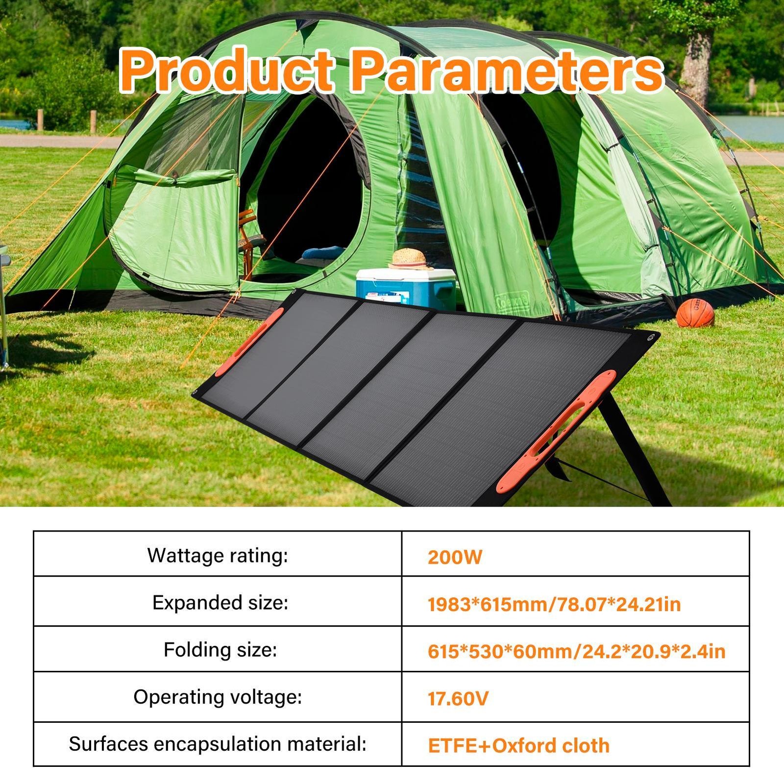 400W Portable Solar Panel Waterproof IP67 Foldable for Outdoor/RV/CAMP