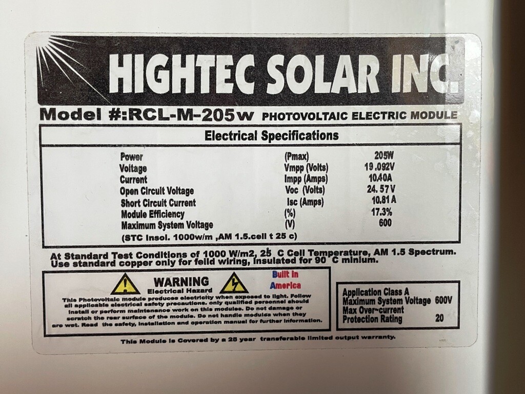 25-205 Watt Solar Panel Off Grid RV Boat solar panels american made factory skid