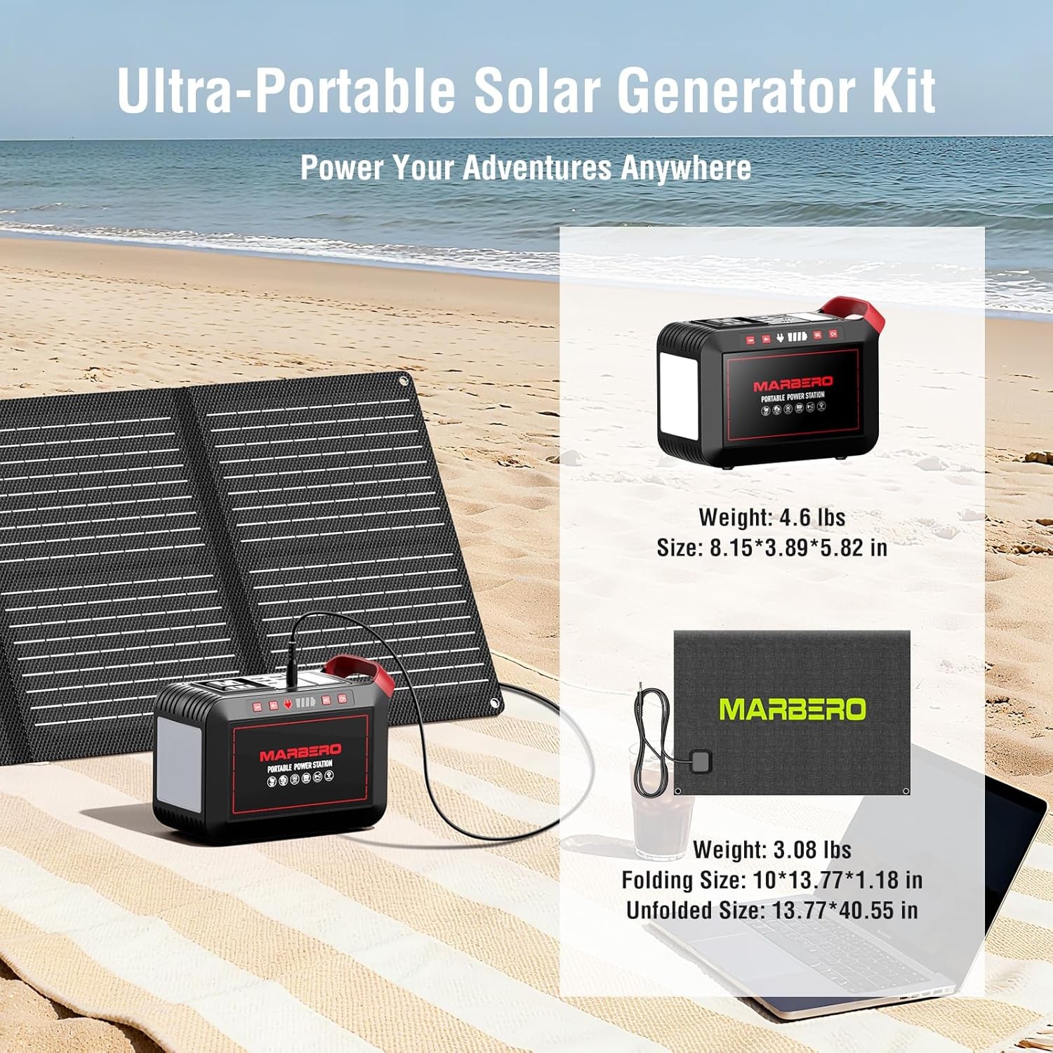 MARBERO 237Wh Solar Generator with 60W Panel