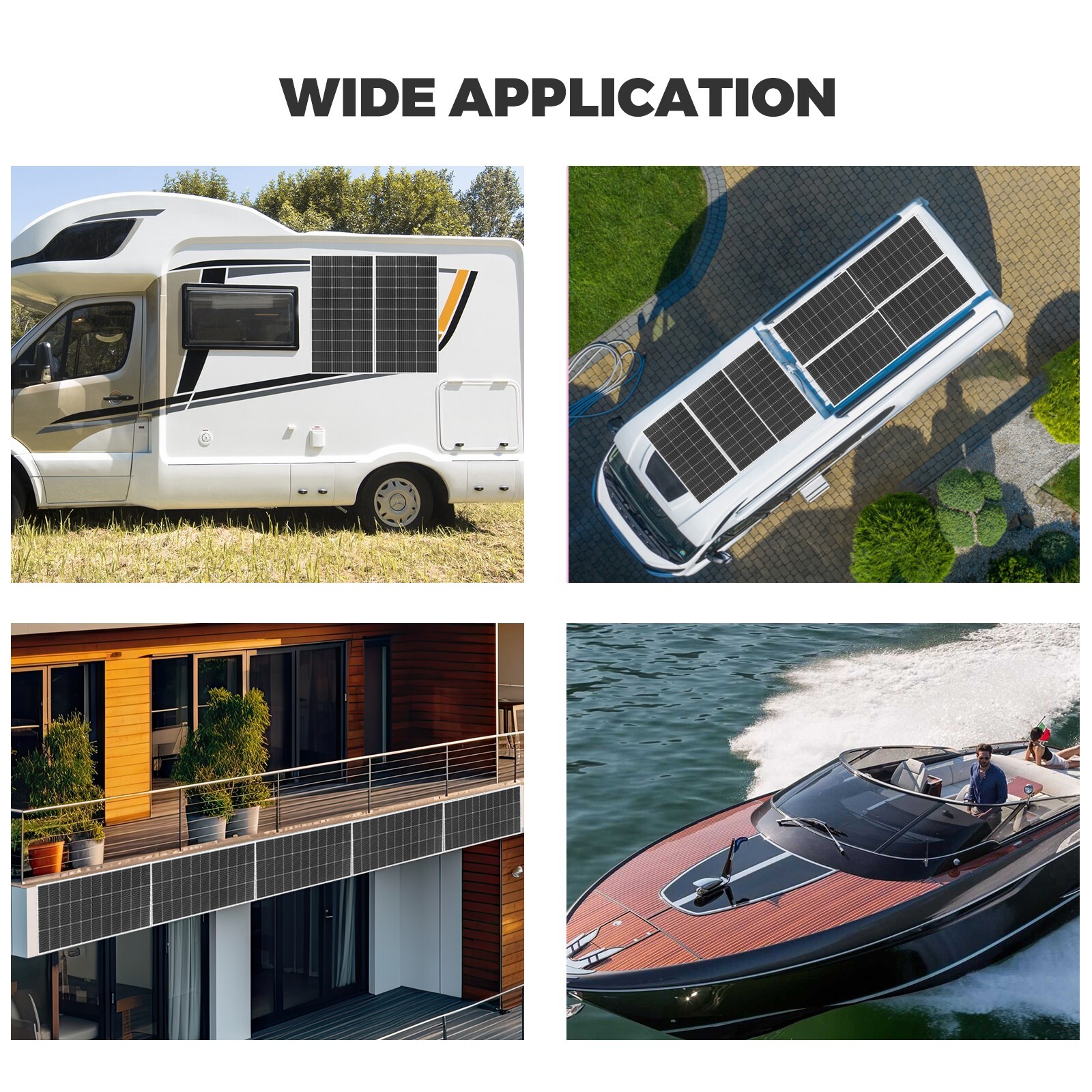 120W Watt Glass Solar Panel Monocrystalline PV Modul for RVs Camping Boat IP68