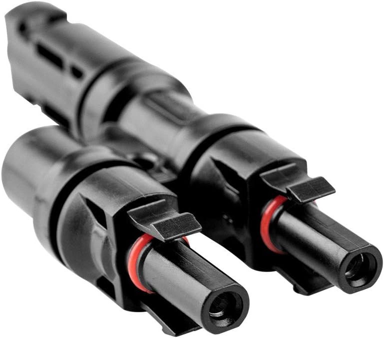 Solar Y Branch Connector Pair Plastic Copper Silver FFM FFM Parallel Connection