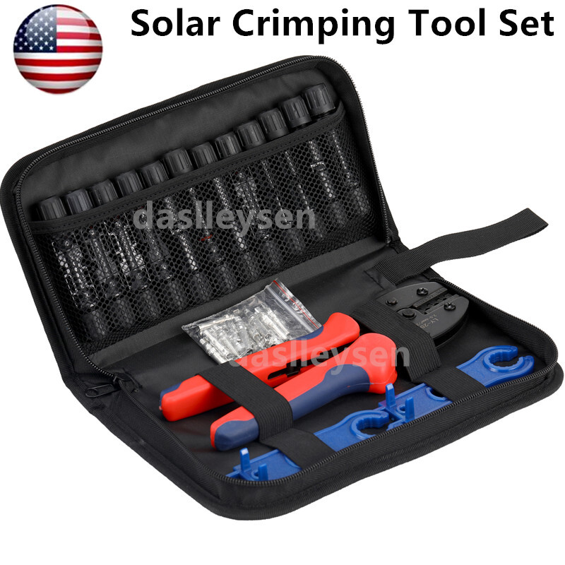 6-12Pairs Solar Panel Cable Wire Connectors Set Crimper PV Crimping Pliers Tools