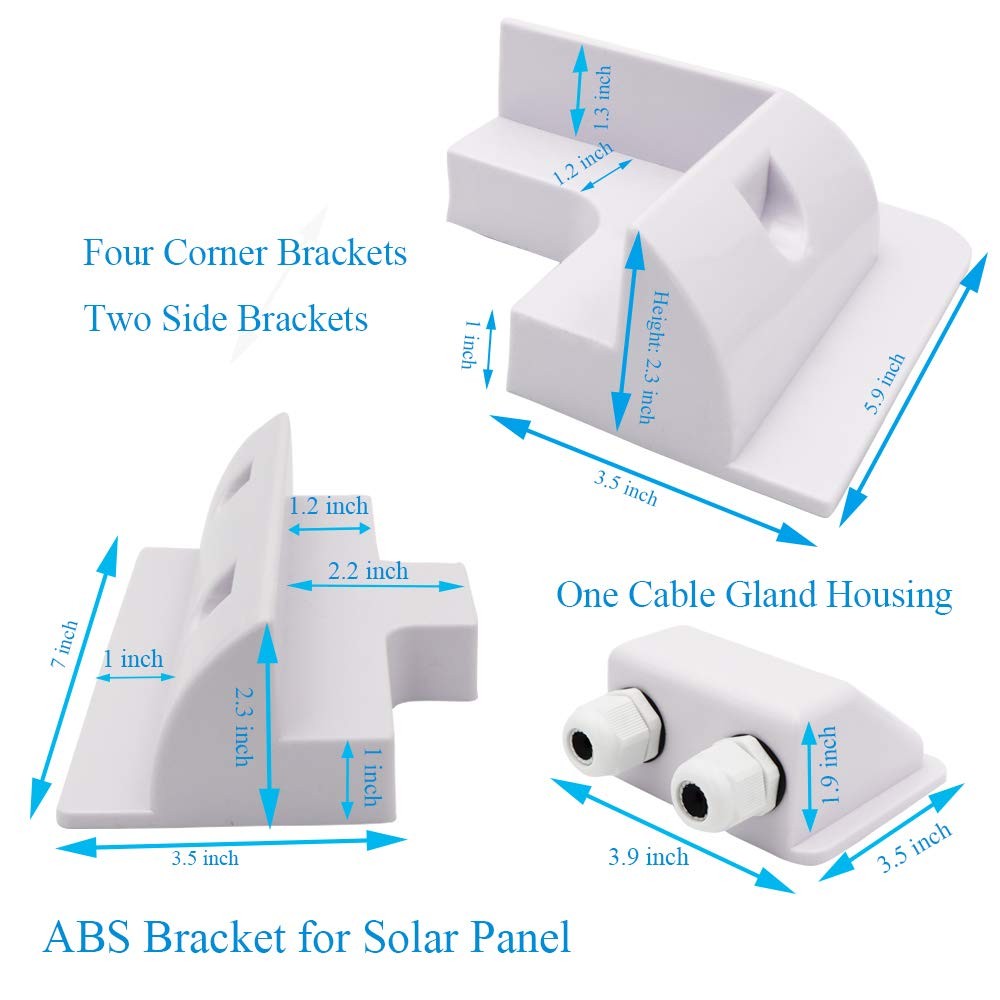 Solar Panel Mounting Brackets ABS Corner Bracket Kit 7PCS, Drill-Free Widely …