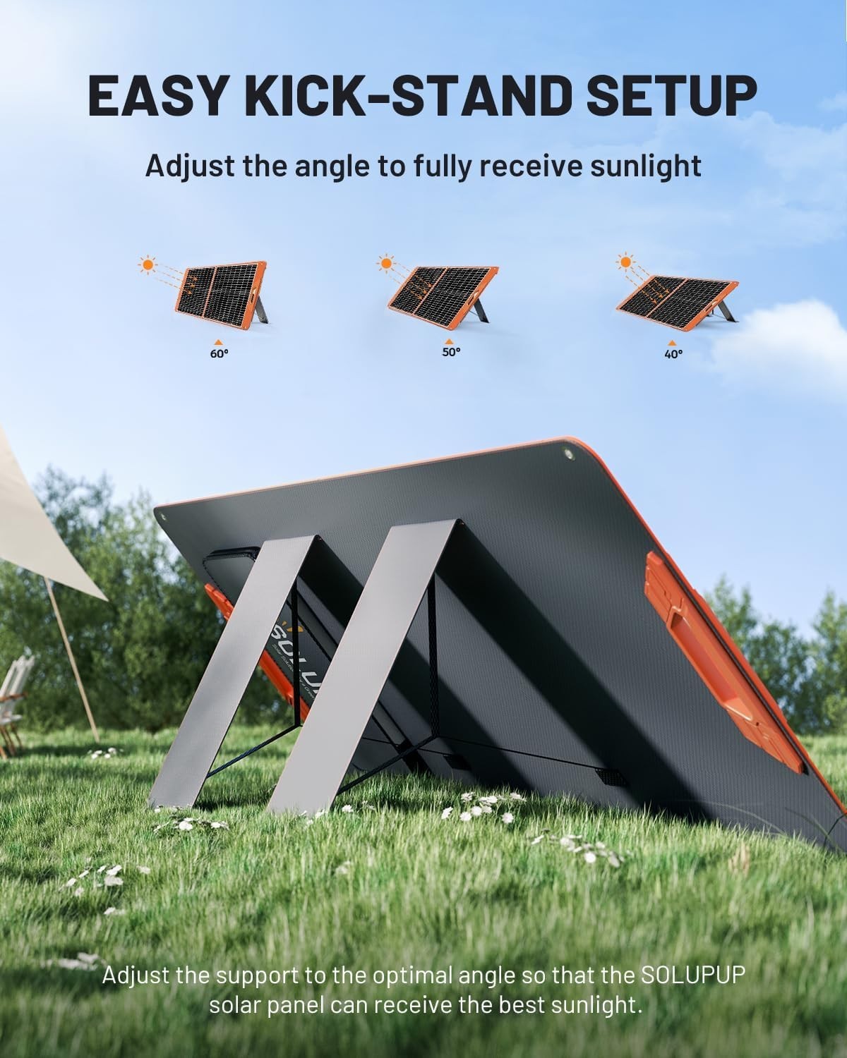 Solupup 60W Portable Solar Panel Charger Foldable For Power Station