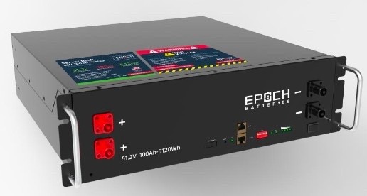 4 x Epoch SR48100H 48V 100Ah LiFePO4 Server Rack Batteries and high-current inte