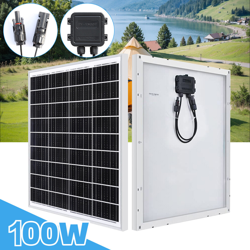 100 Watt Solar Panels Monocrystalline Solar Panel for 12V Battery RV Marine Boat