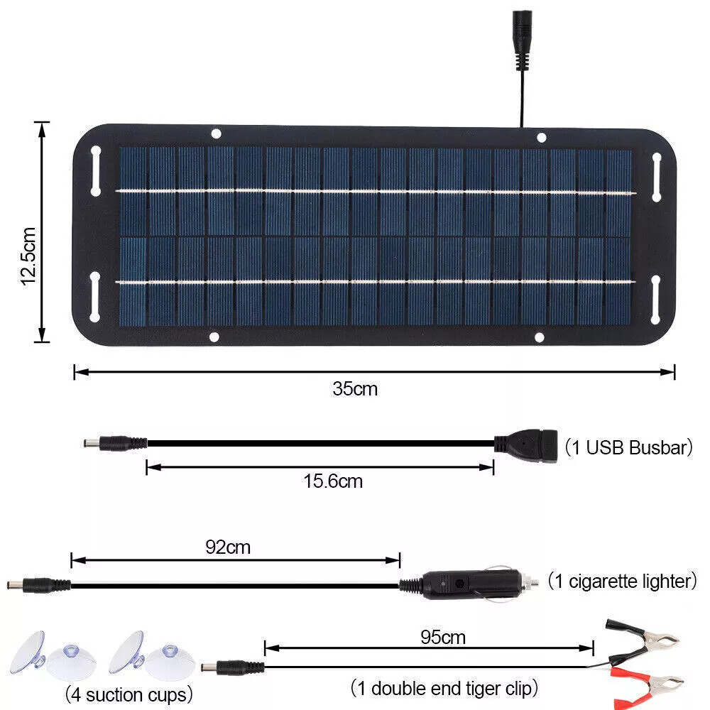 30W Solar Panel Kit 12 Volt Trickle Battery Charger For Car Van Caravan Boat RV