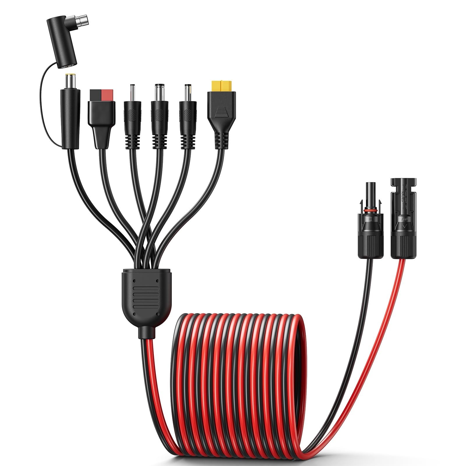 7-in-1 Solar Panel Adapter Kit, 3.6ft 12AWG MC4 to DC 8mm XT60 Anderson Cables,