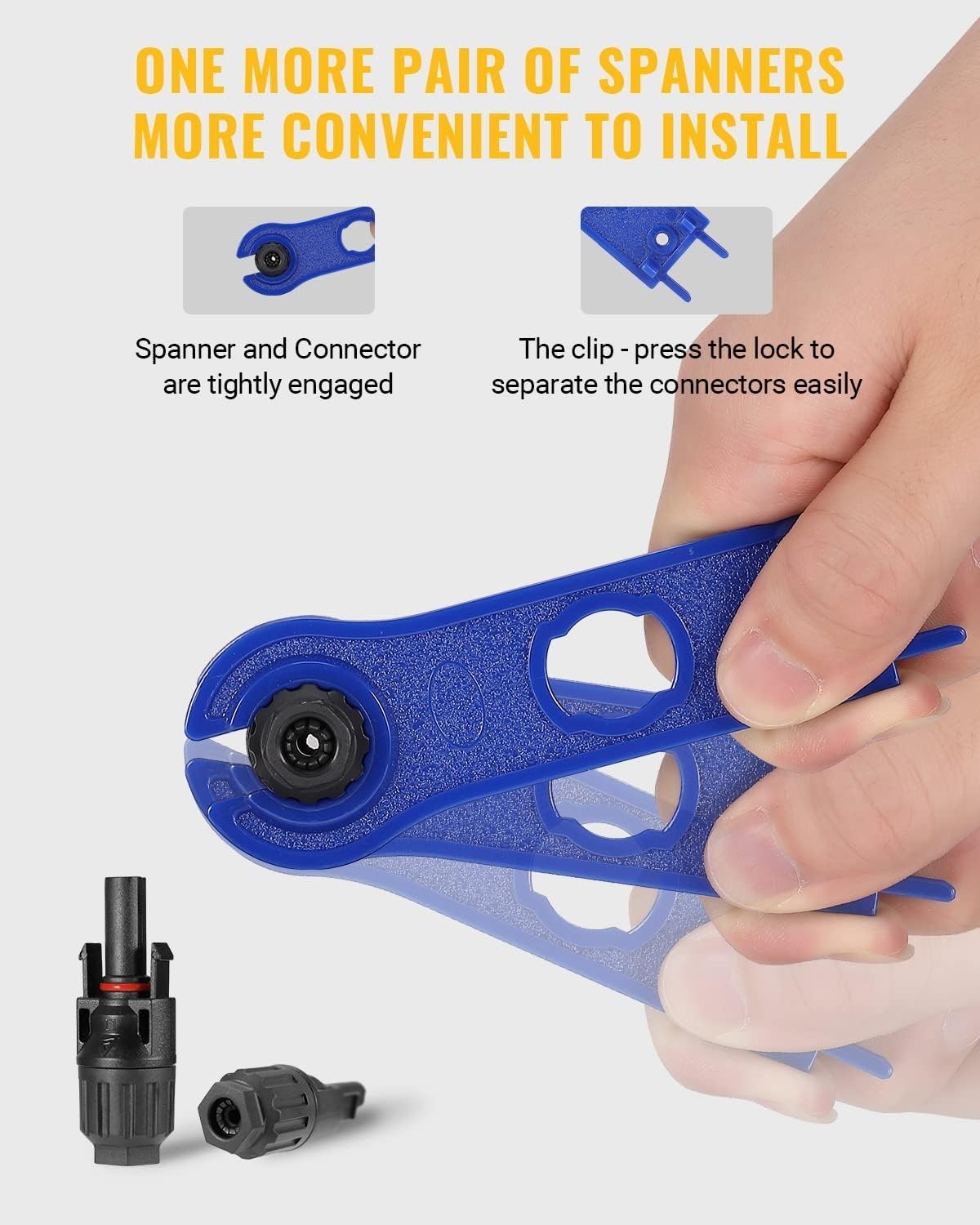 Crimp Type Solar Panel Connectors – 12 PCS with Spanners – 13-10AWG Compatible