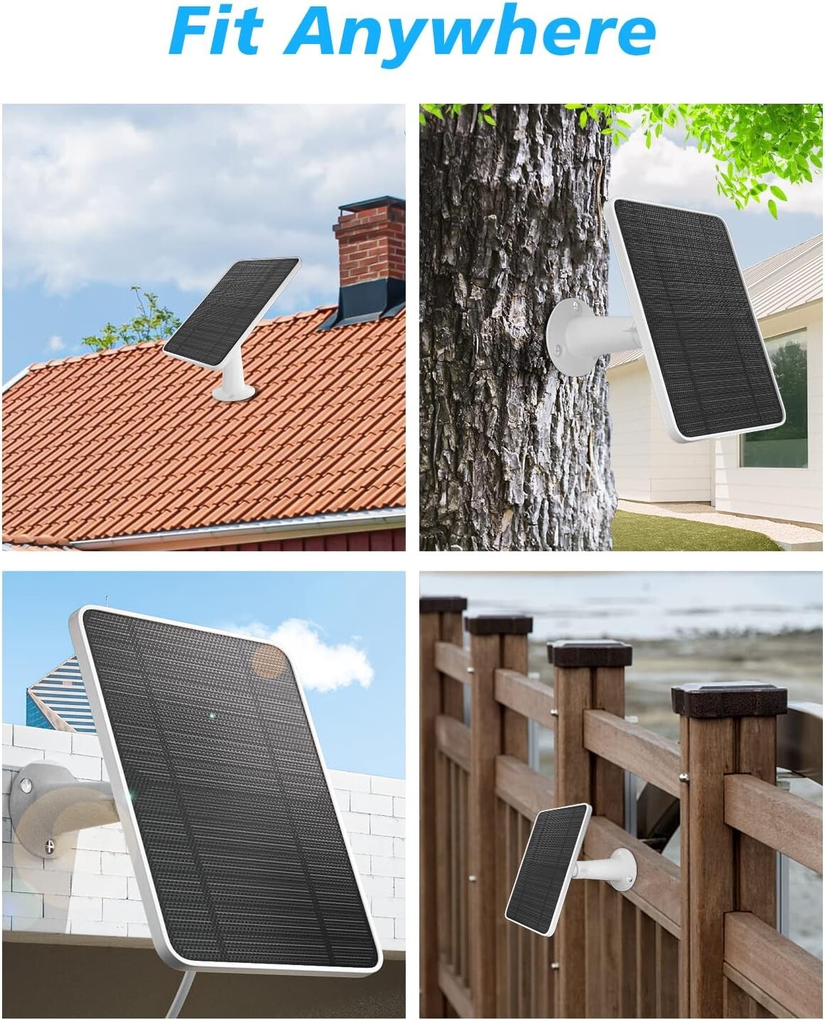 All-Weather Solar Panel Set for Arlo Ultra/Pro 3 Security Cameras – 4 Pack