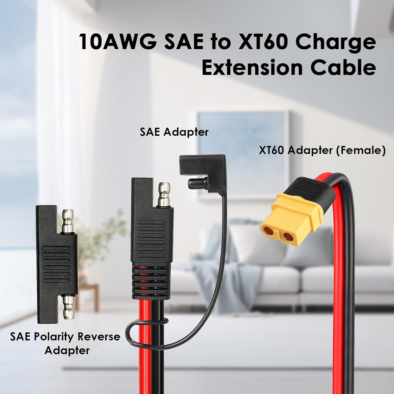 High Efficiency 10AWG SAE to XT60 Cable