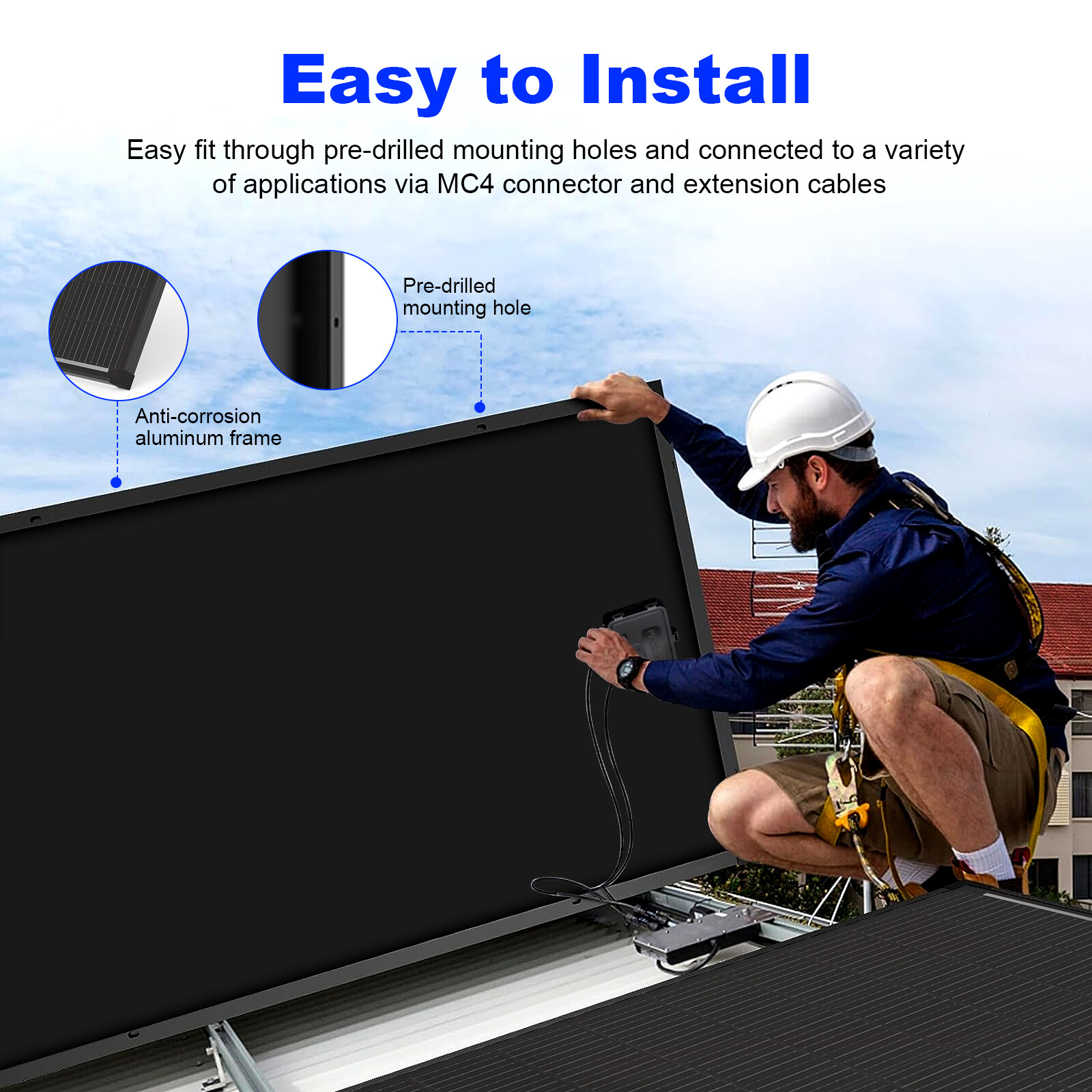 340W (170W*2) N-Type Solar Panel 12V Mono 18BB PV Off-Grid for Home RV Off-Grid