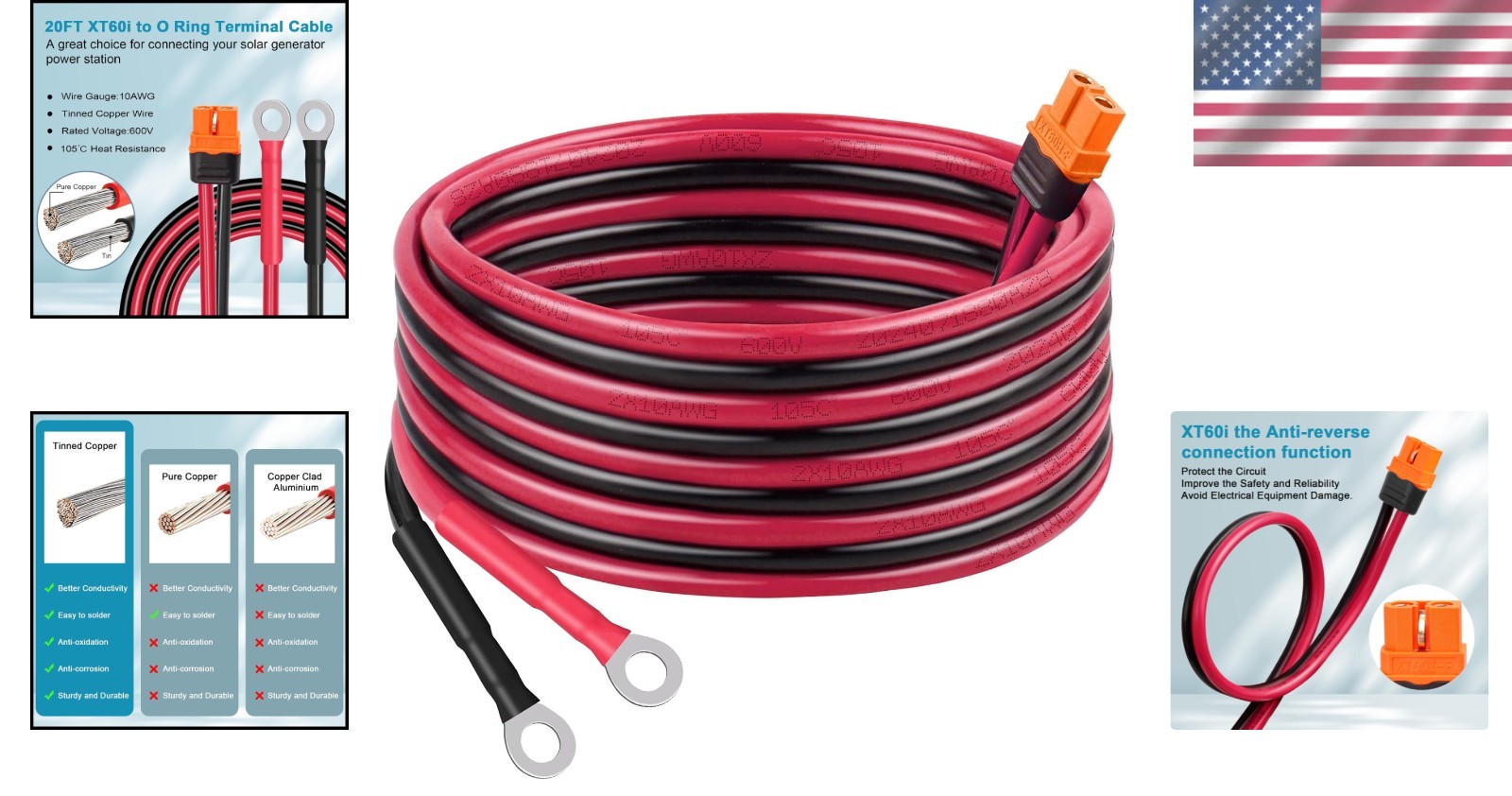 High-Efficiency 10AWG Charging Cable