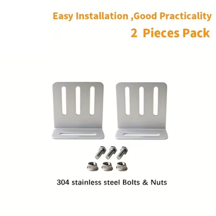 2/4PCS Solar Panel L Bracket Mounting Mounts Set RV Boat Roof Stainless Steel