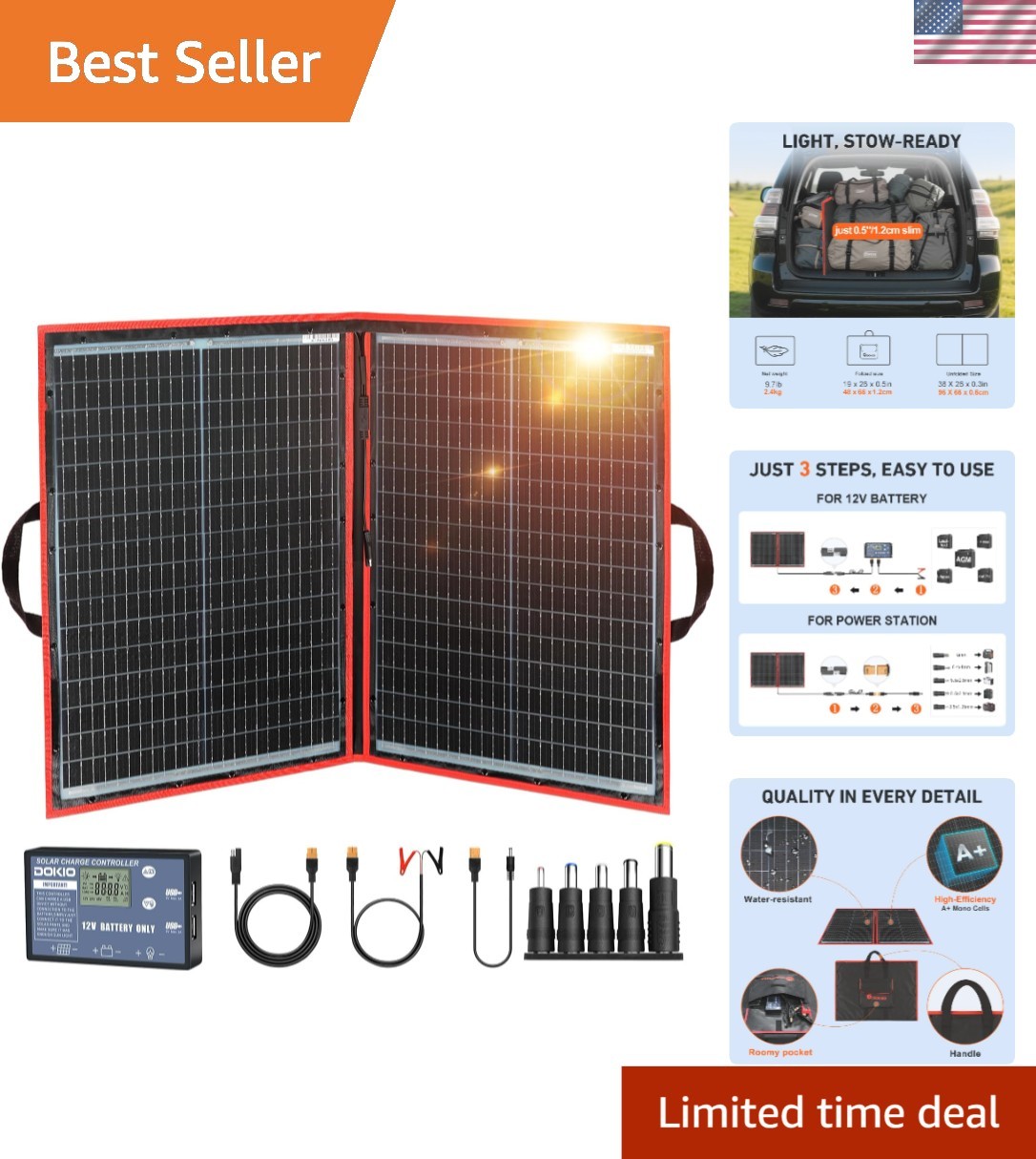 100W Ultra-Thin Solar Panel with Intelligent Charging – Outdoors and Beyond