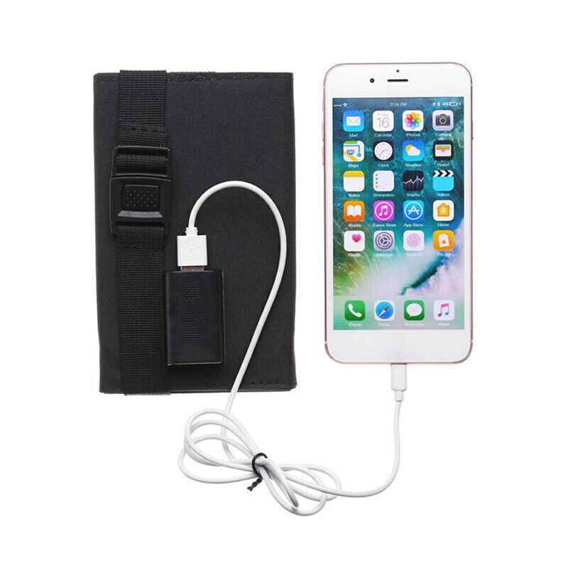 Solar Panel Folding Solar Power Bank Outdoor Camping Hiking USB Phone Charger US