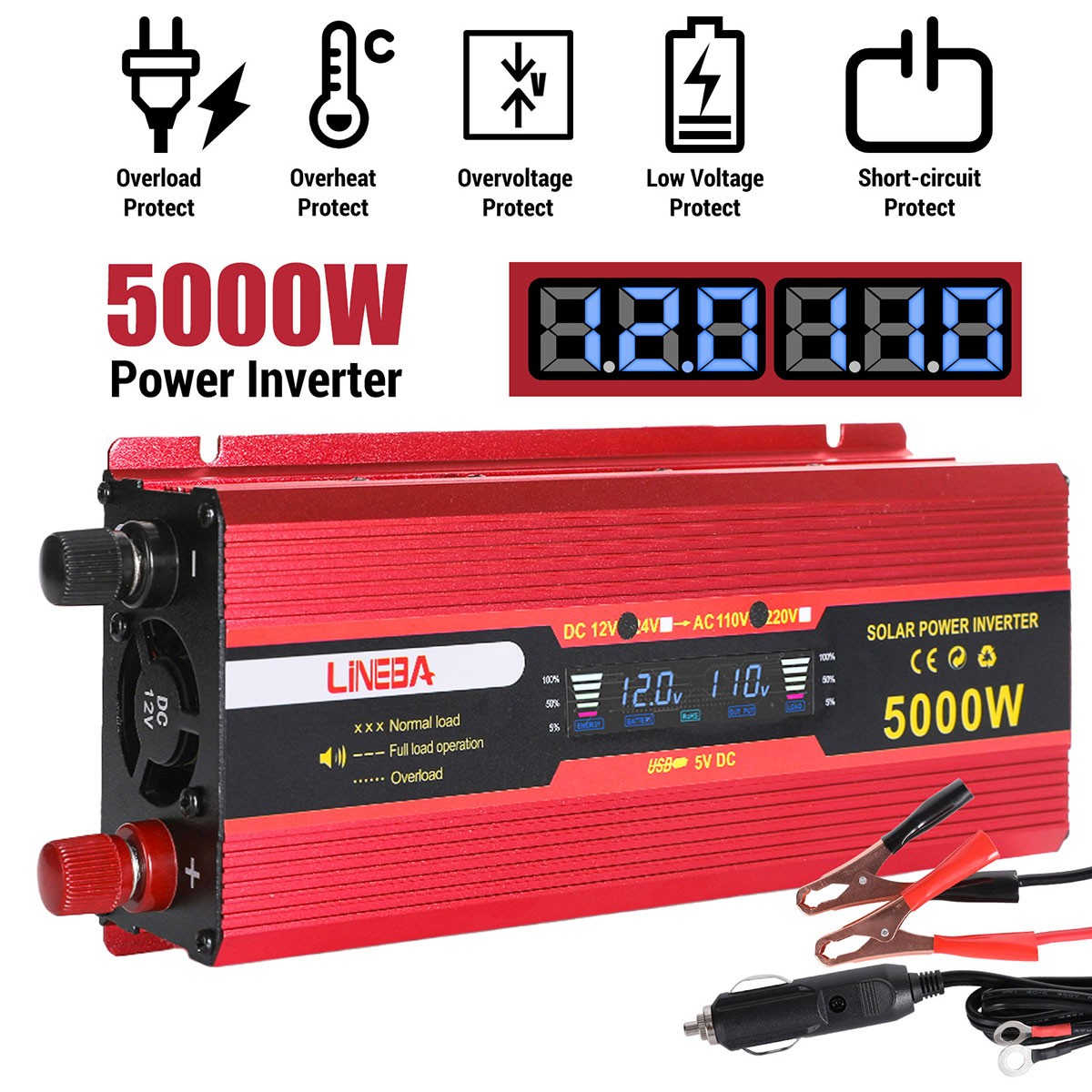 5000W Complete Solar Panel Kit Solar Power Generator 30A Home 110V Grid System