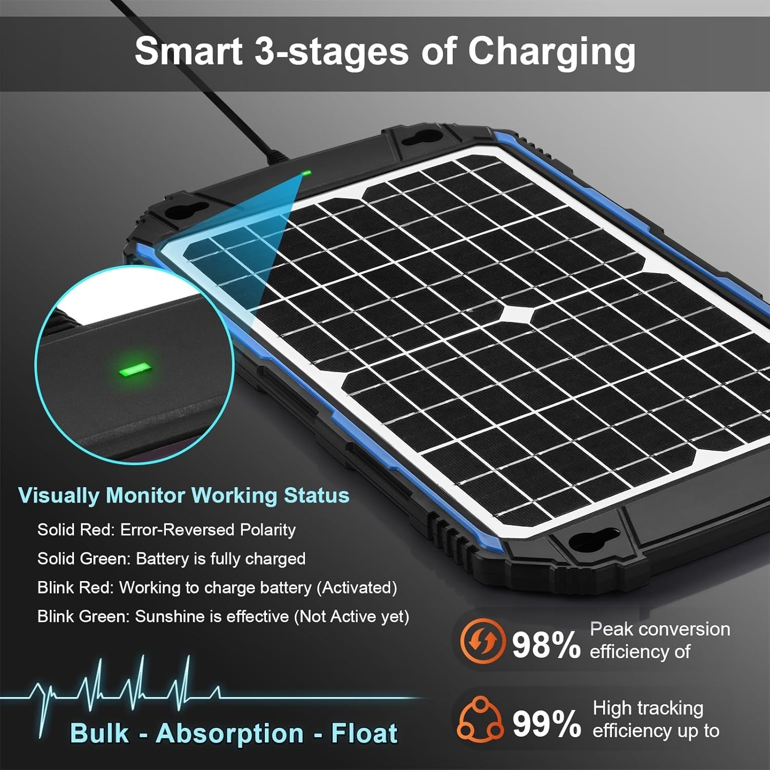 Efficient 12V Solar Battery Charger with Quality & Free Maintenance