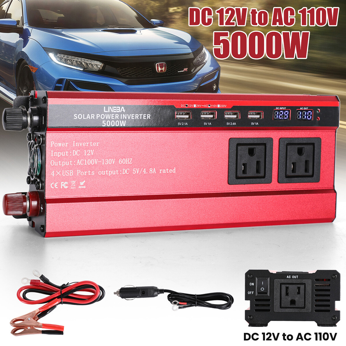 200W 400W Foldable Solar Panel Solar Charge Anywhere & 5000W Inverter RV Camping