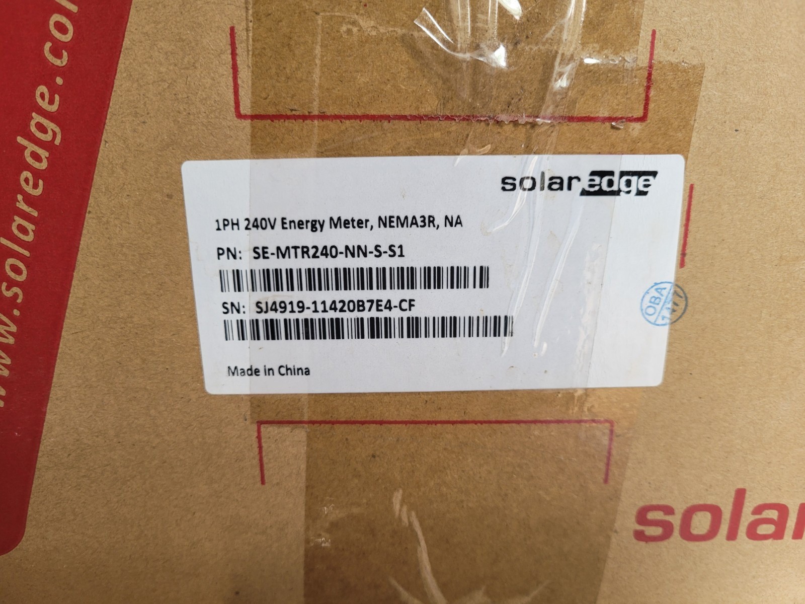 Lot of 4 SolarEdge SE-MTR240-NN-S-S1 1Ph 240V Energy Meter W/Modbus Nema 3R NOS