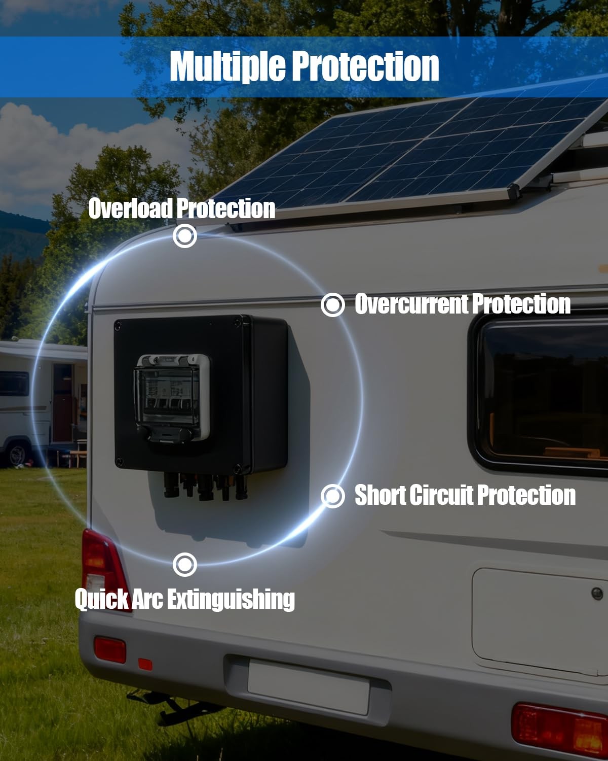Solar Panel Disconnect Switch, 32A 1000V DC Circuit Breaker Box, 2 String PV …