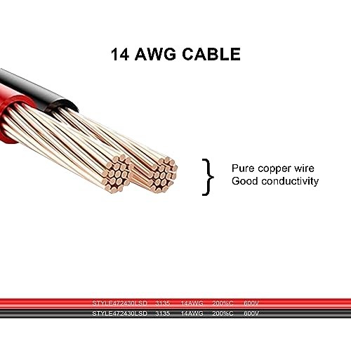 14AWG Silicon Cable XT90 to O Ring Terminal Cable, XT90 Female to O Ring