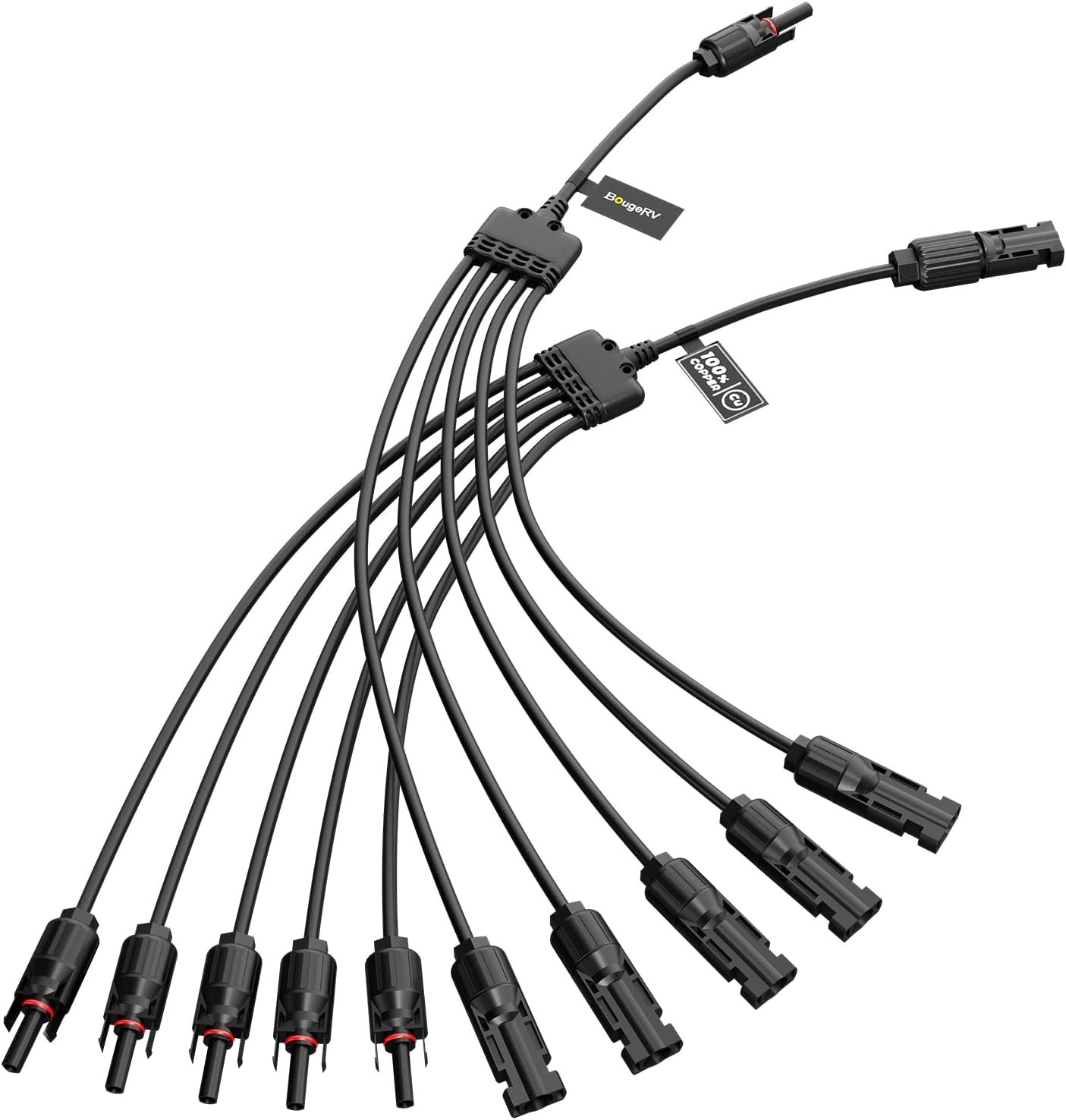 Solar Y Connector Solar Panel Parallel Connectors Extra Long 1 to 5 Solar Bra…