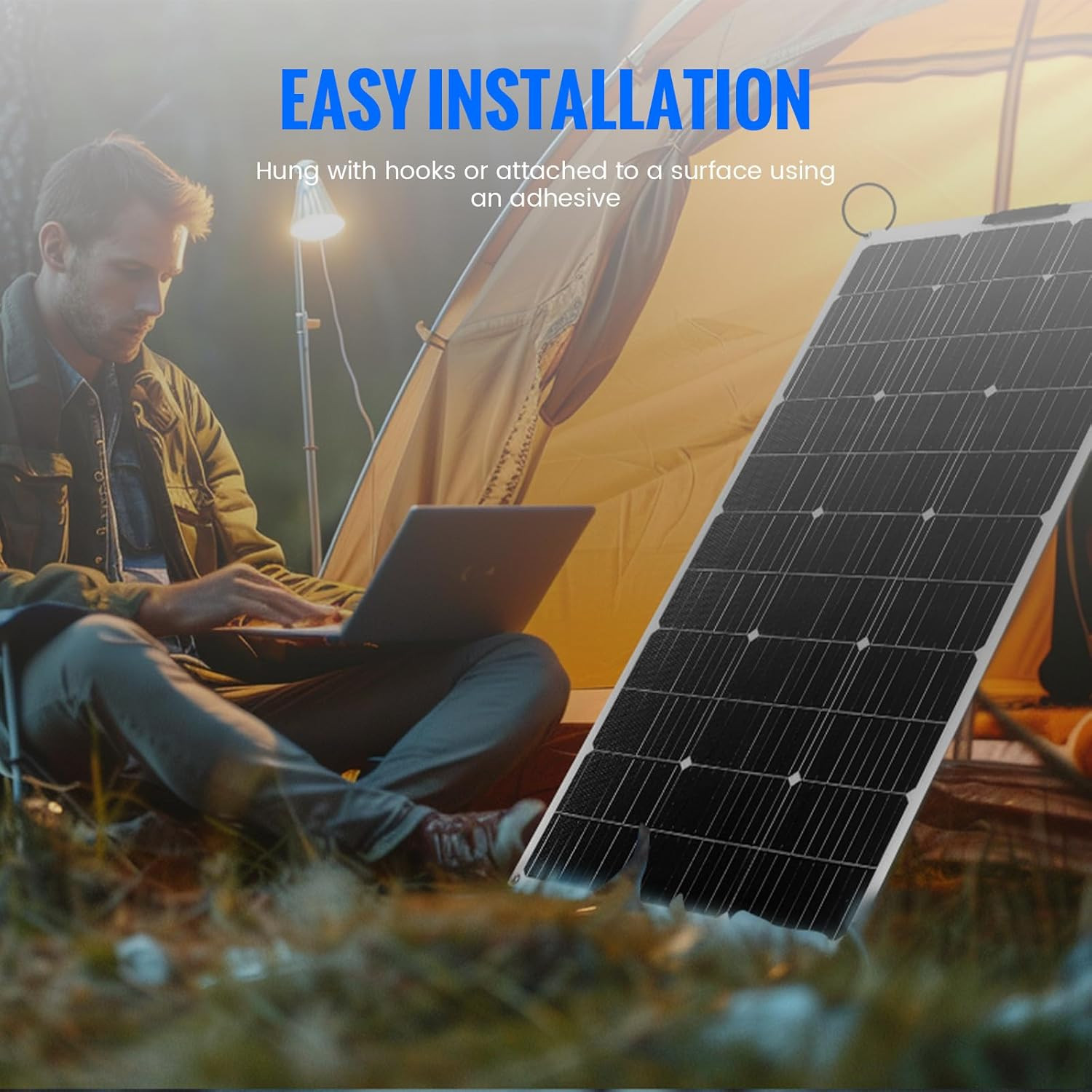 100W 12V Flexible Monocrystalline Solar Panel – Lightweight & Waterproof