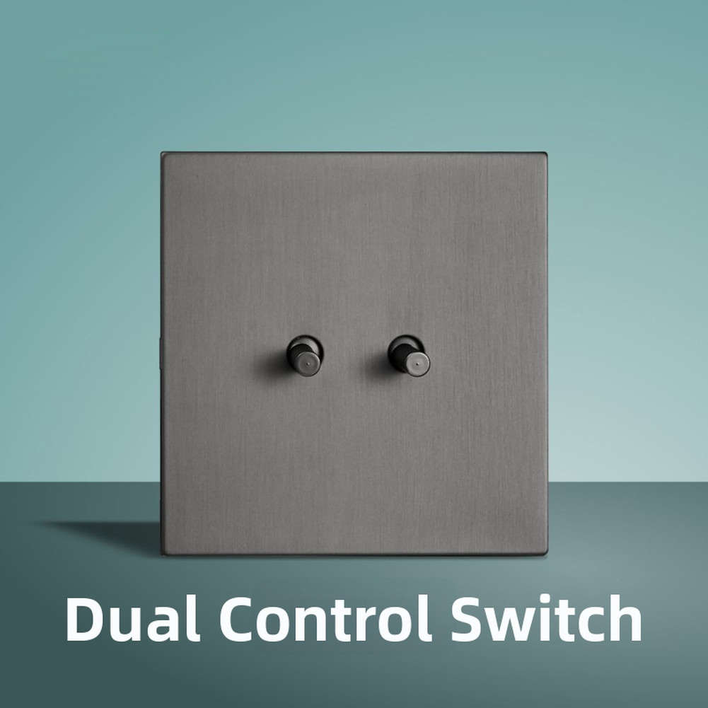 Stainless Steel 86x86mm For toggle Switch Socket Panel Matte Gray Finish