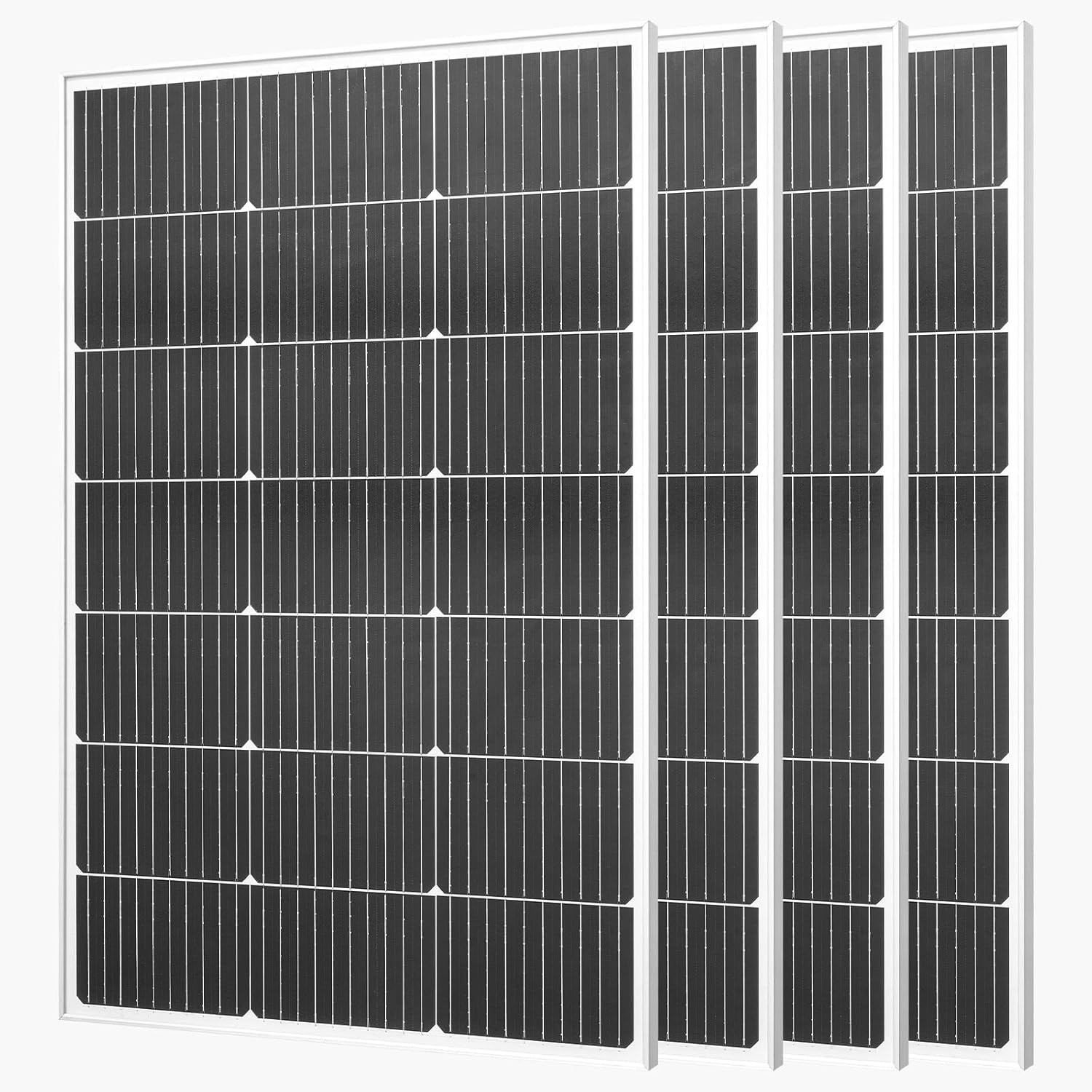 4PCS 100W Monocrystalline Solar Panels, 23% High-Efficiency Mono PV Module with