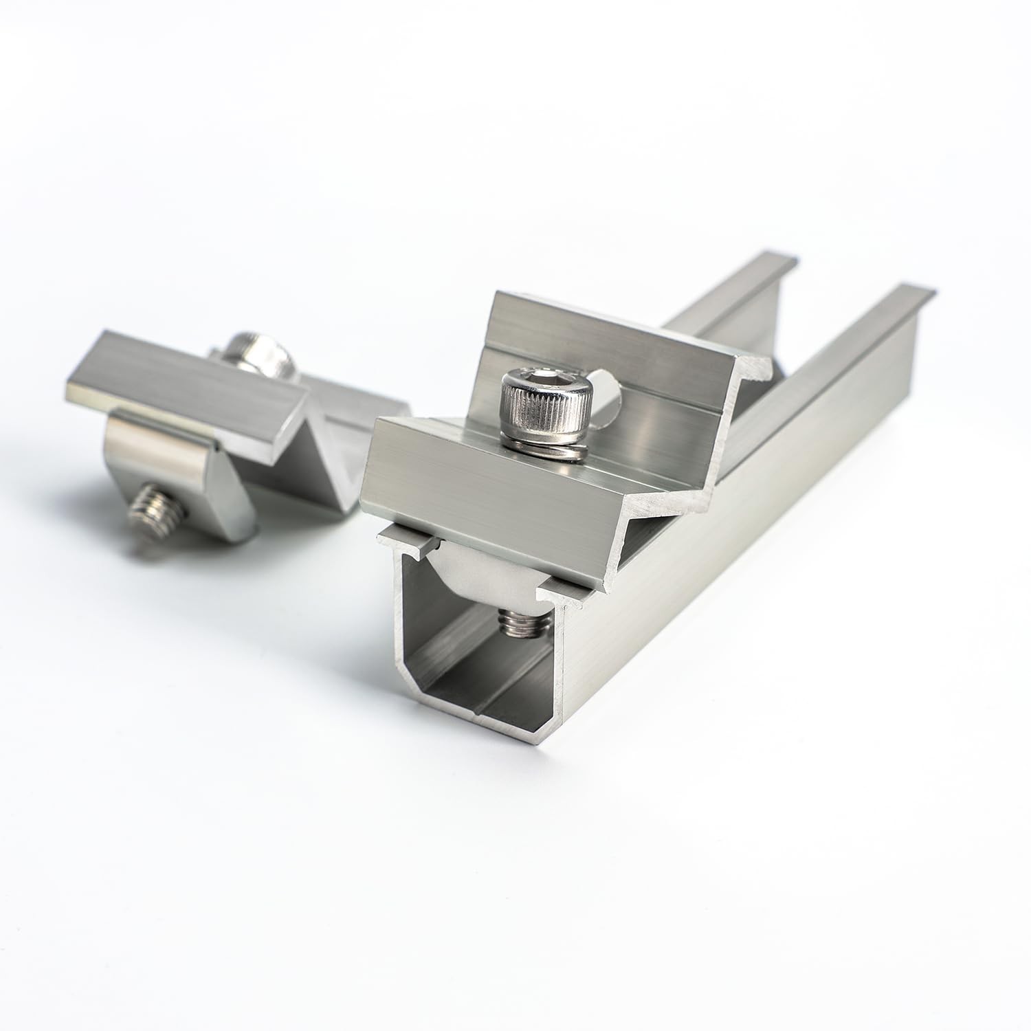 Solar Panel Mounting Brackets Mid and End Clamps and Rails Kit for Roofing So…